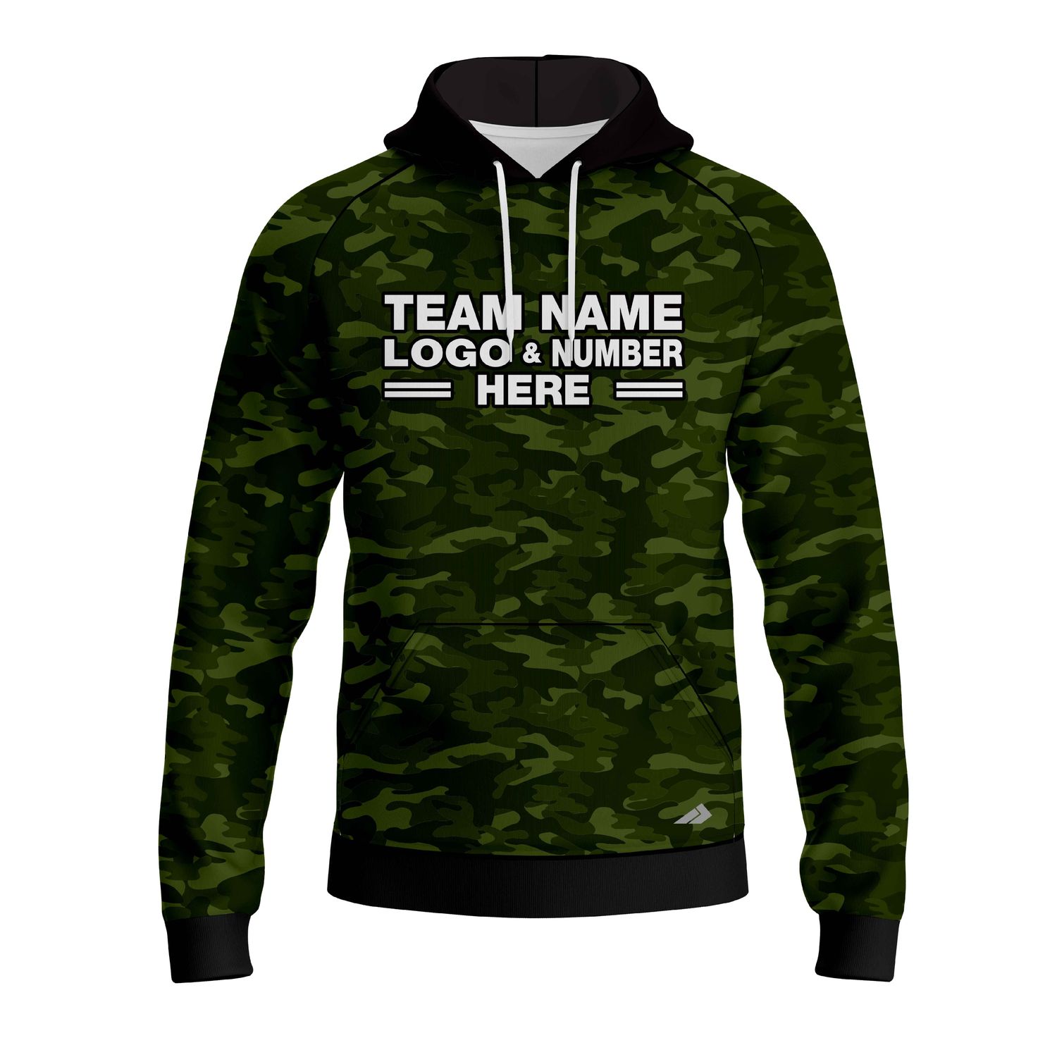 Custom Fully Sublimated Natural Camo Pattern Green Performance Sports Pullover Hoodie 20958