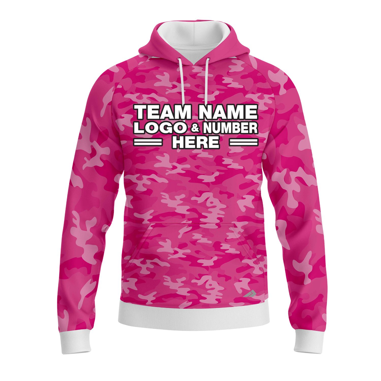 Custom Fully Sublimated Stealth Camo Pattern Pink Performance Sports Pullover Hoodie 20960