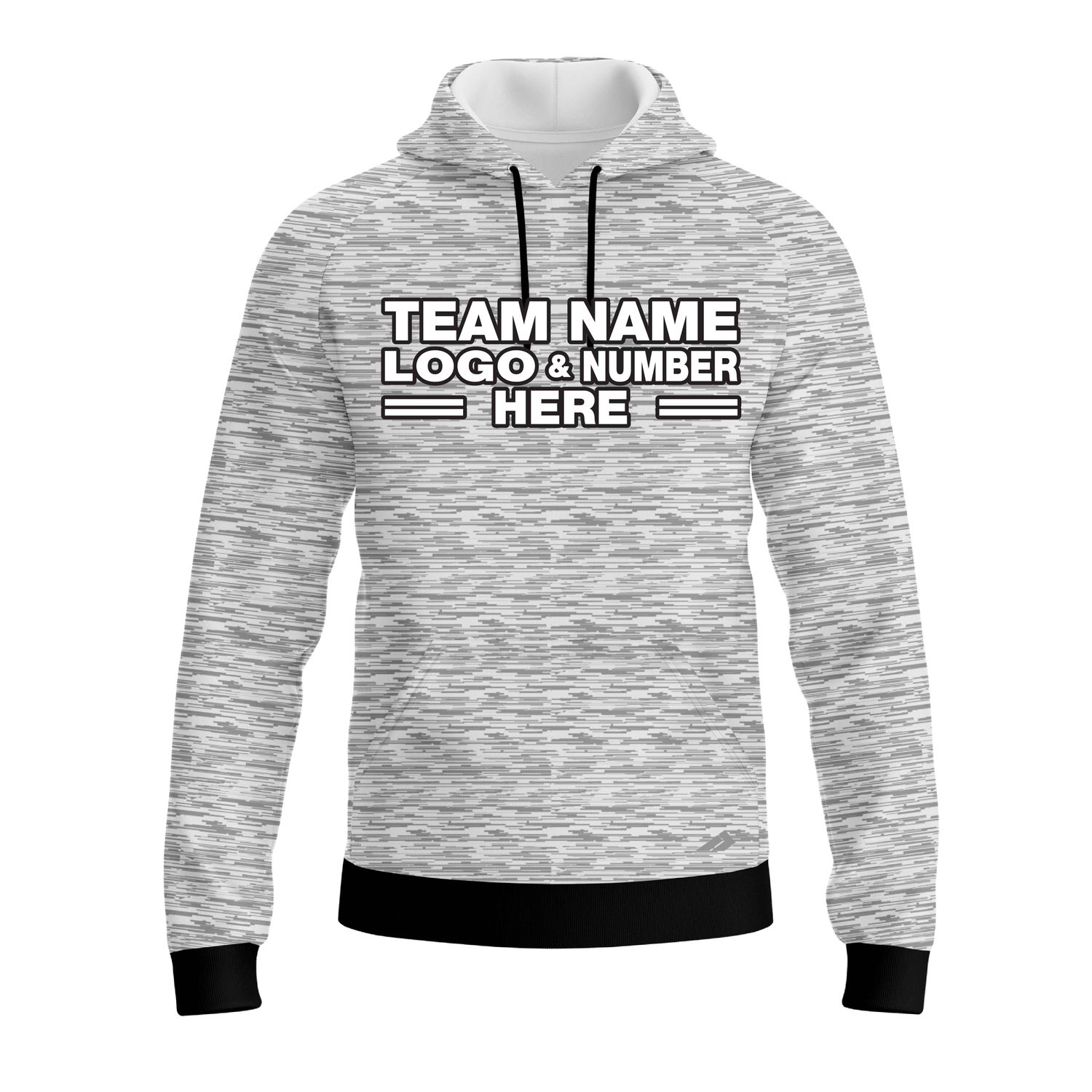 Custom Fully Sublimated Camo Pattern Gray White Performance Sports Pullover Hoodie 20966