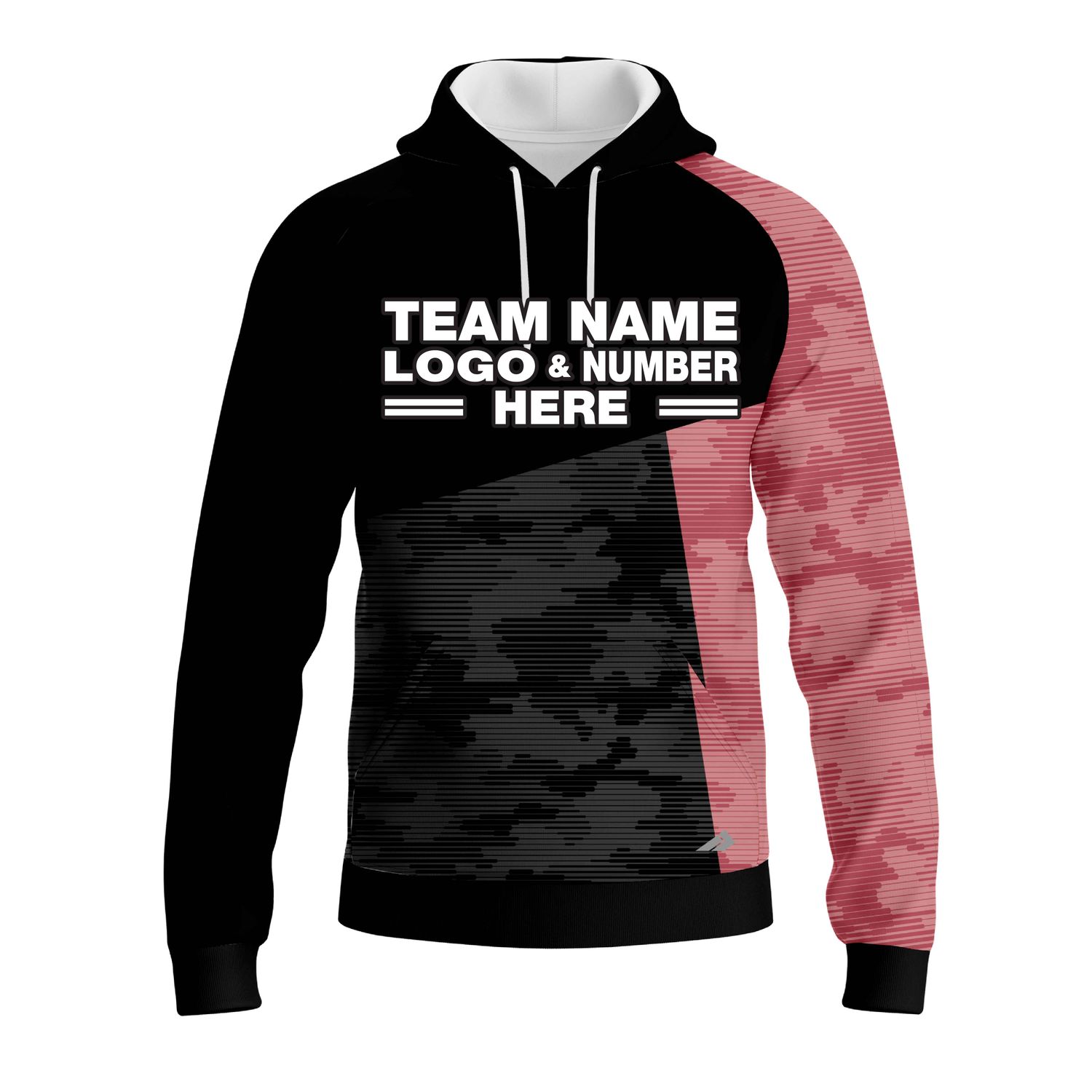 Custom Fully Sublimated ERDL Camo Pattern Black and Pink Performance Sports Pullover Hoodie 20978