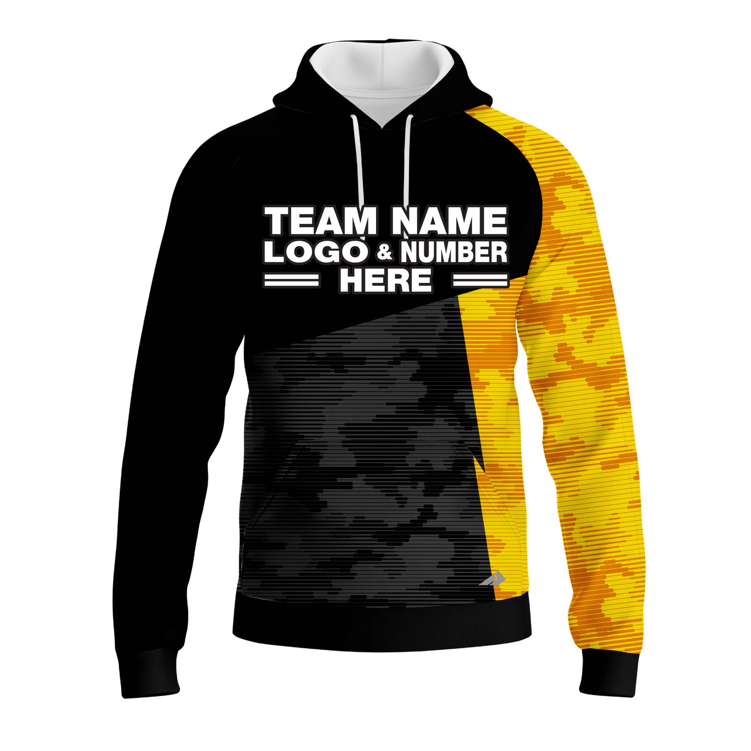 Custom Fully Sublimated ERDL Camo Pattern Black and Yellow Performance Sports Pullover Hoodie 20980