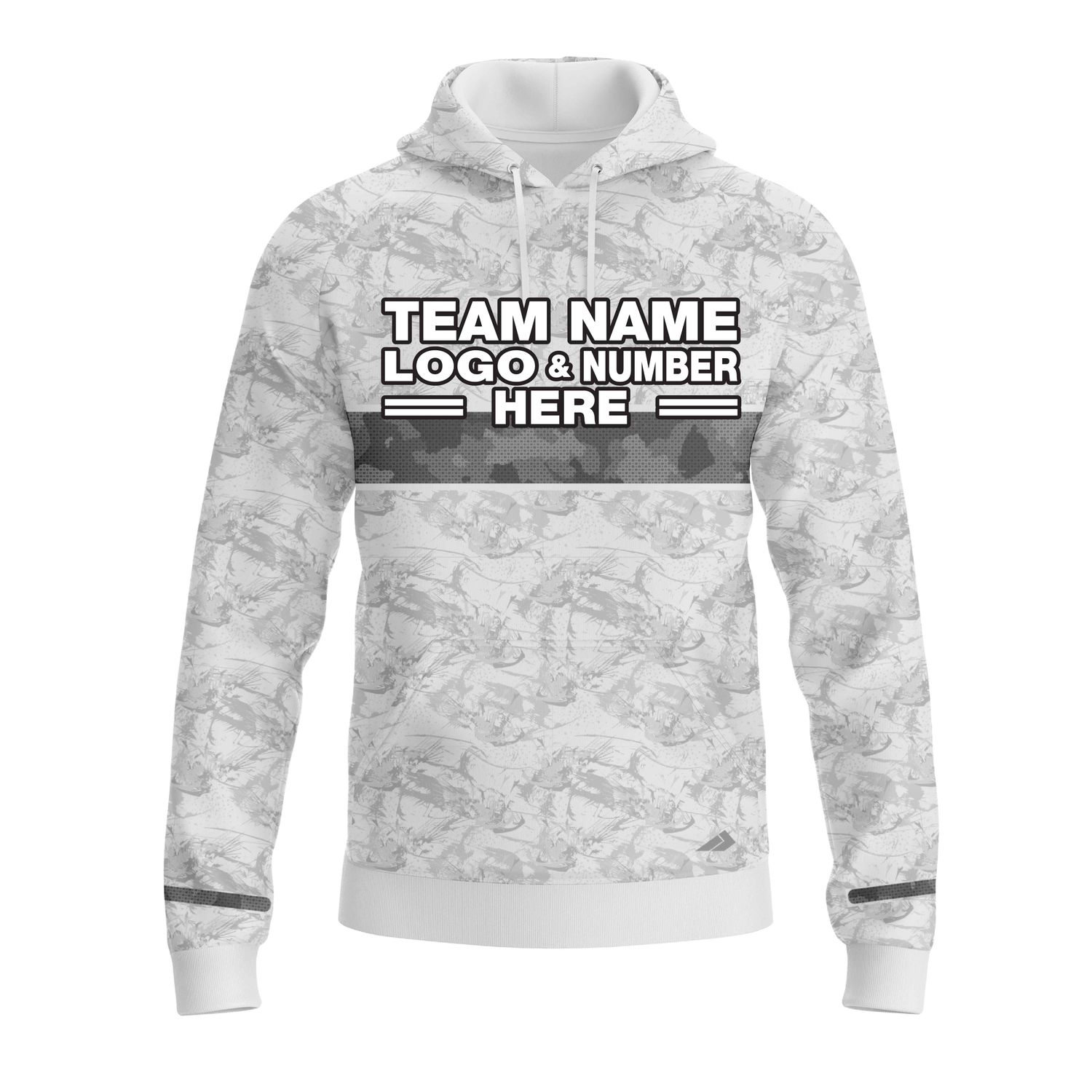Custom Fully Sublimated Digital Camo Pattern Gray Performance Sports Pullover Hoodie 20992