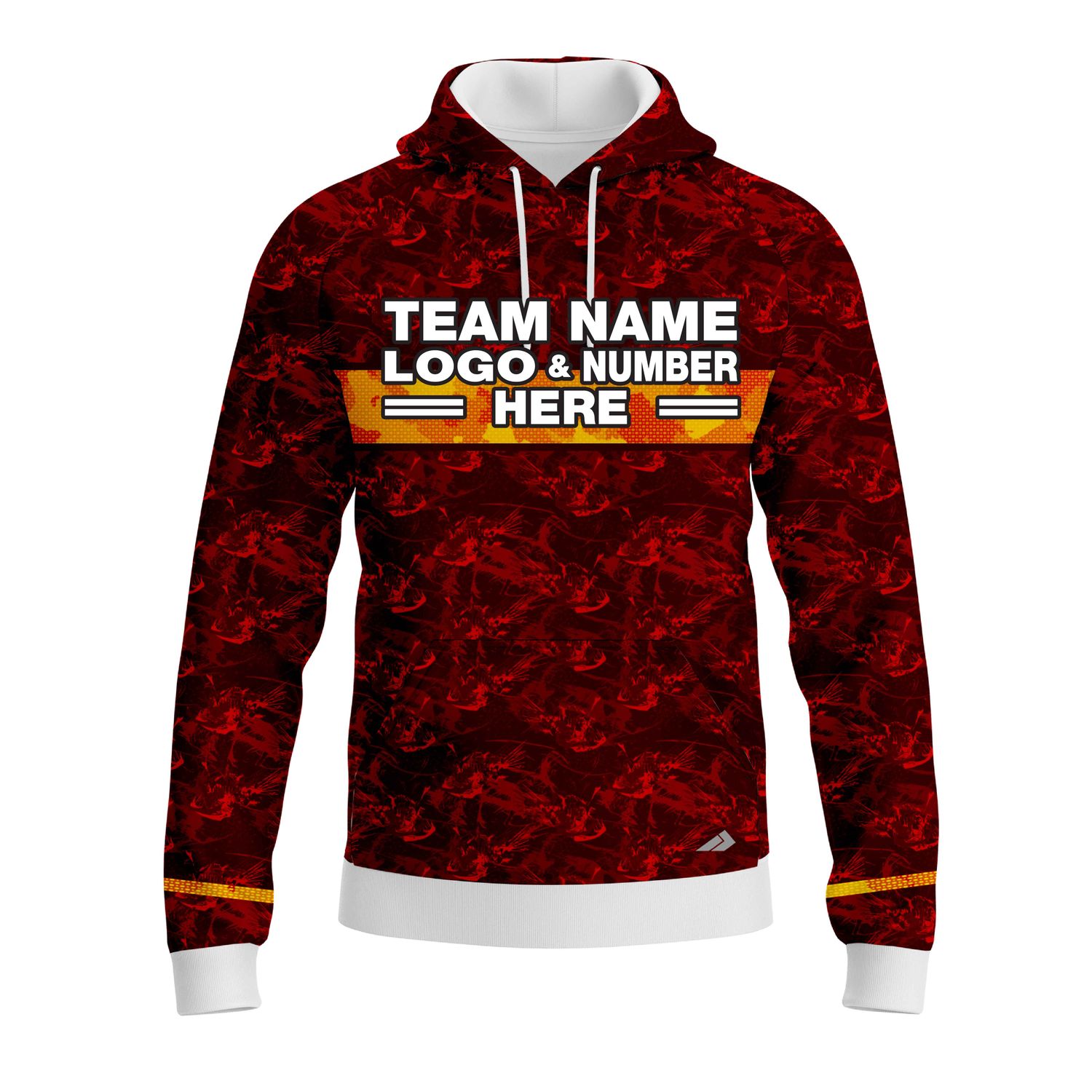 Custom Fully Sublimated Digital Camo Pattern Red Performance Sports Pullover Hoodie 20994