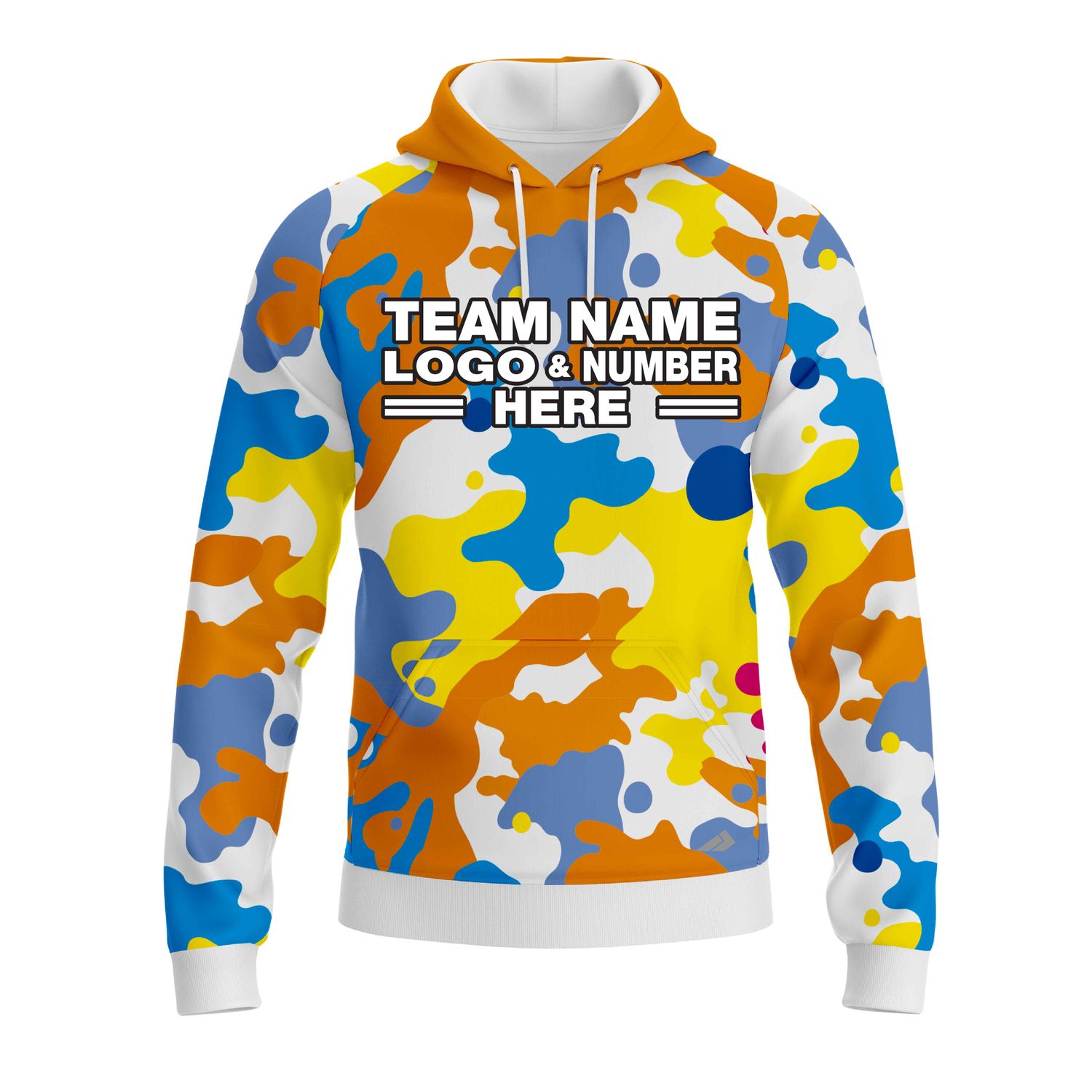 Custom Fully Sublimated Vibrant Camo Pattern Texture Multicolor Two Performance Sports Pullover Hoodie 21010
