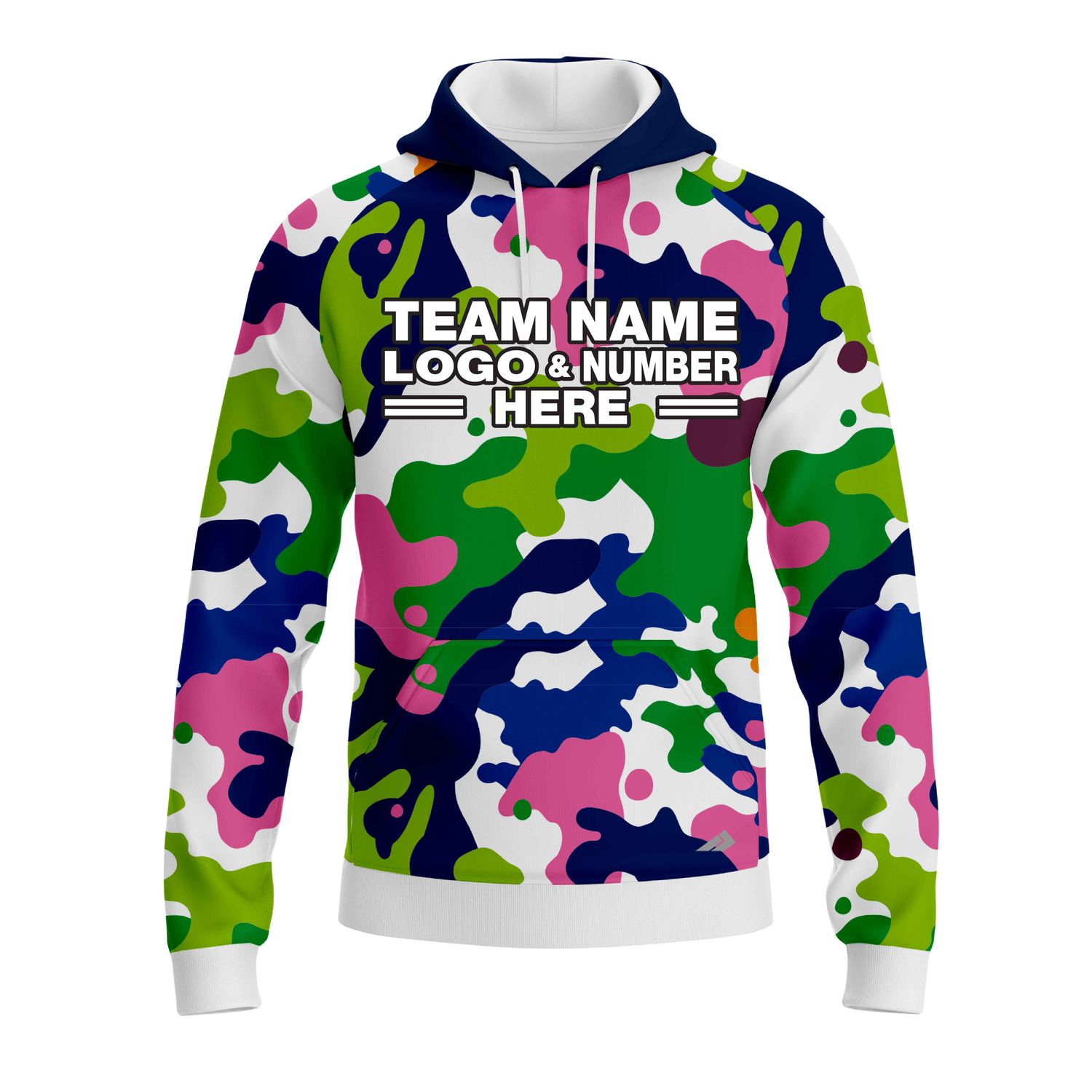 Custom Fully Sublimated Vibrant Camo Pattern Texture Multicolor One Performance Sports Pullover Hoodie 21008