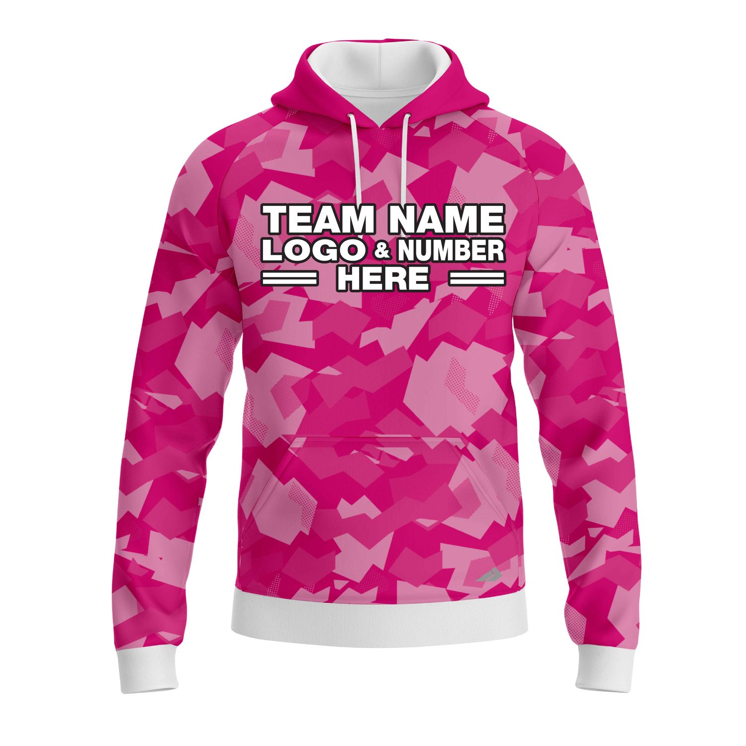Custom Fully Sublimated Sports Camo Pattern Texture Pink Performance Sports Pullover Hoodie 21020
