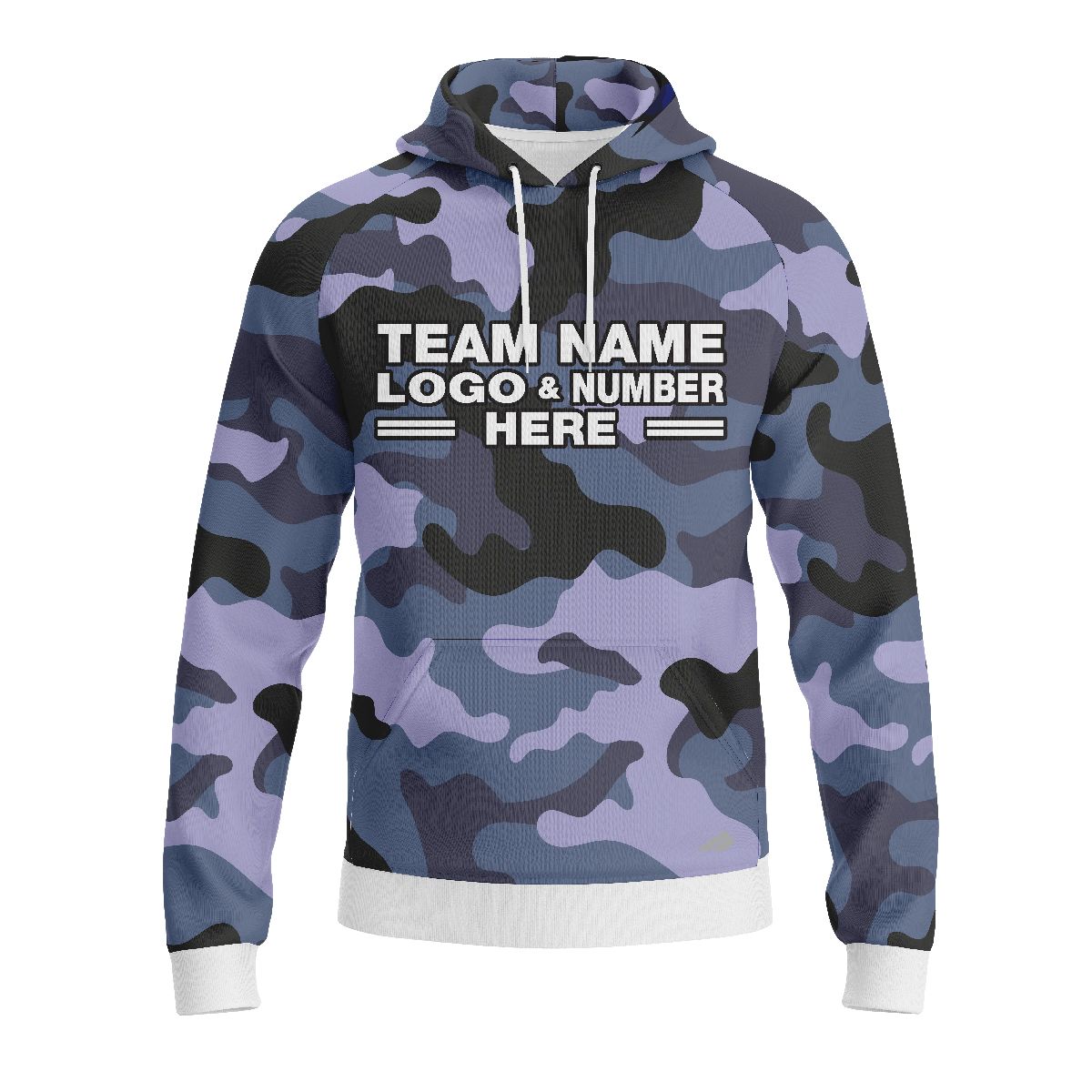Custom Fully Sublimated Urban Night Camo Two Pattern Blues Performance Sports Pullover Hoodie 21078