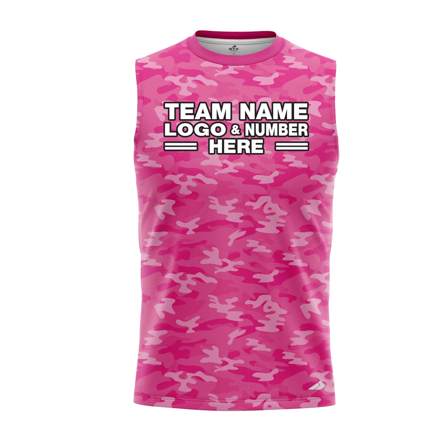 Custom Fully Sublimated Stealth Camo Pattern Pink Performance Sleeveless 21088
