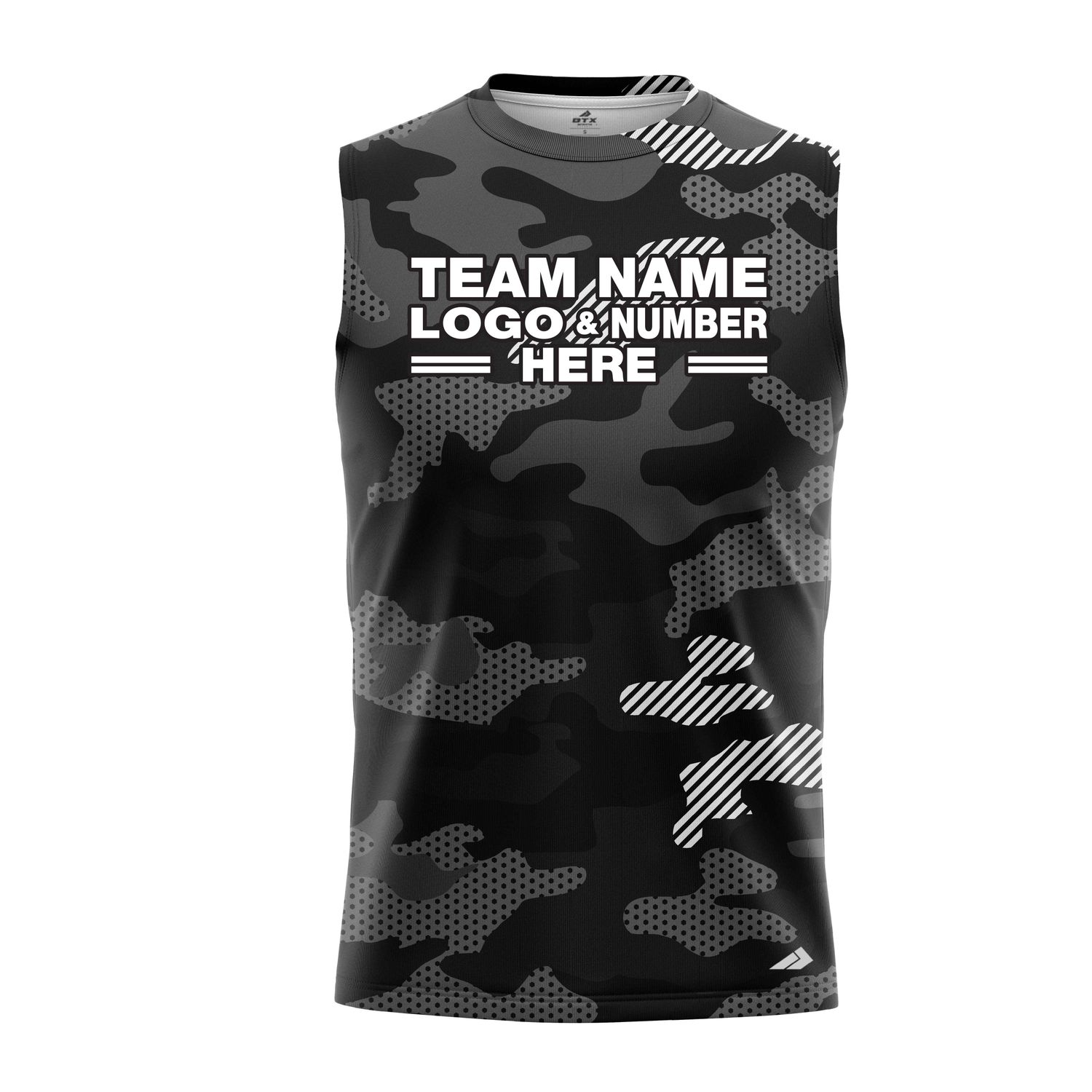 Custom Fully Sublimated Cool Camo Pattern Blue White Performance Sleeveless 21096