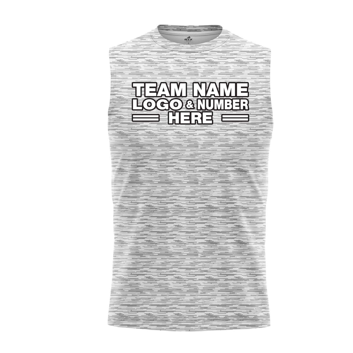 Custom Fully Sublimated Camo Pattern Gray White Performance Sleeveless 21100