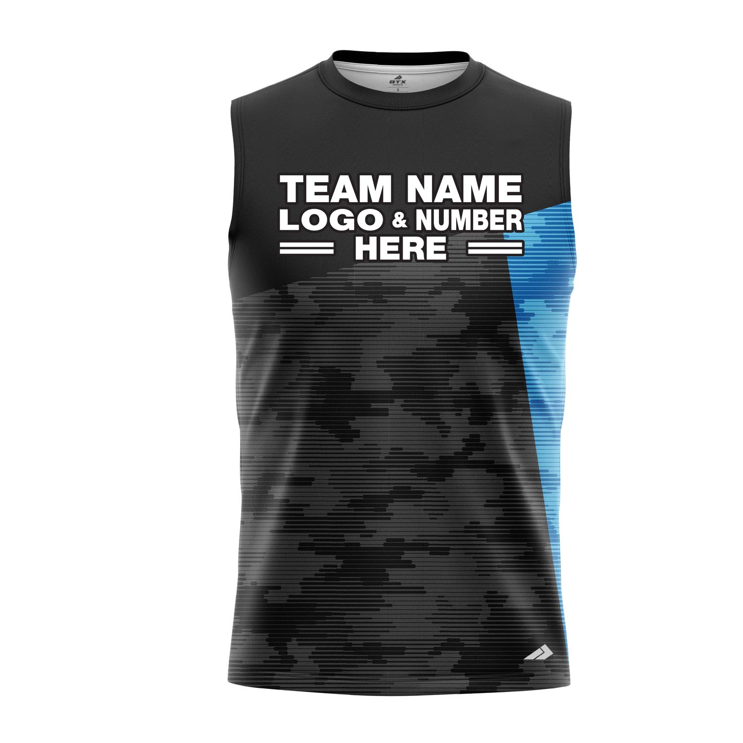 Custom Fully Sublimated ERDL Camo Pattern Black and Blue Performance Sleeveless 21120