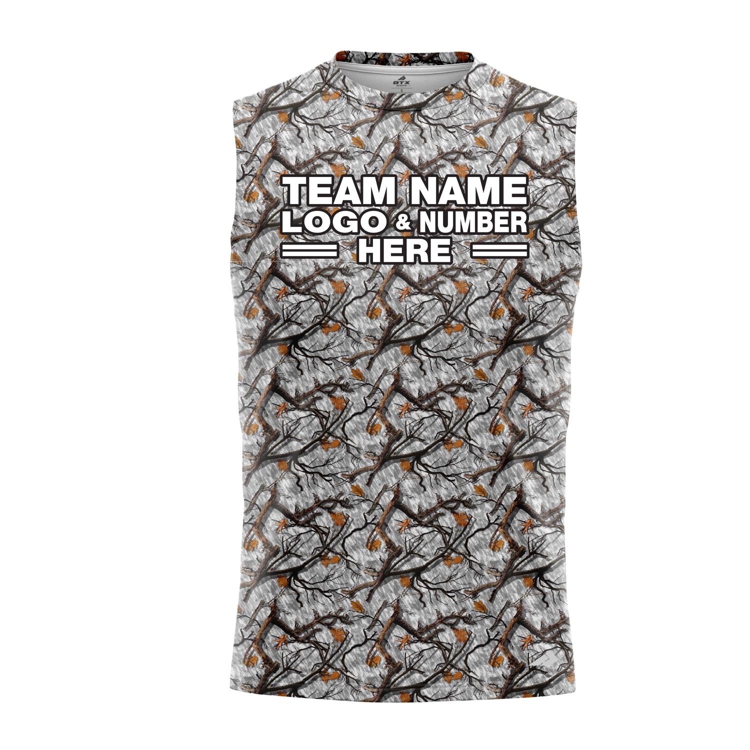Custom Fully Sublimated Forest Camo Pattern Three Performance Sleeveless 21140