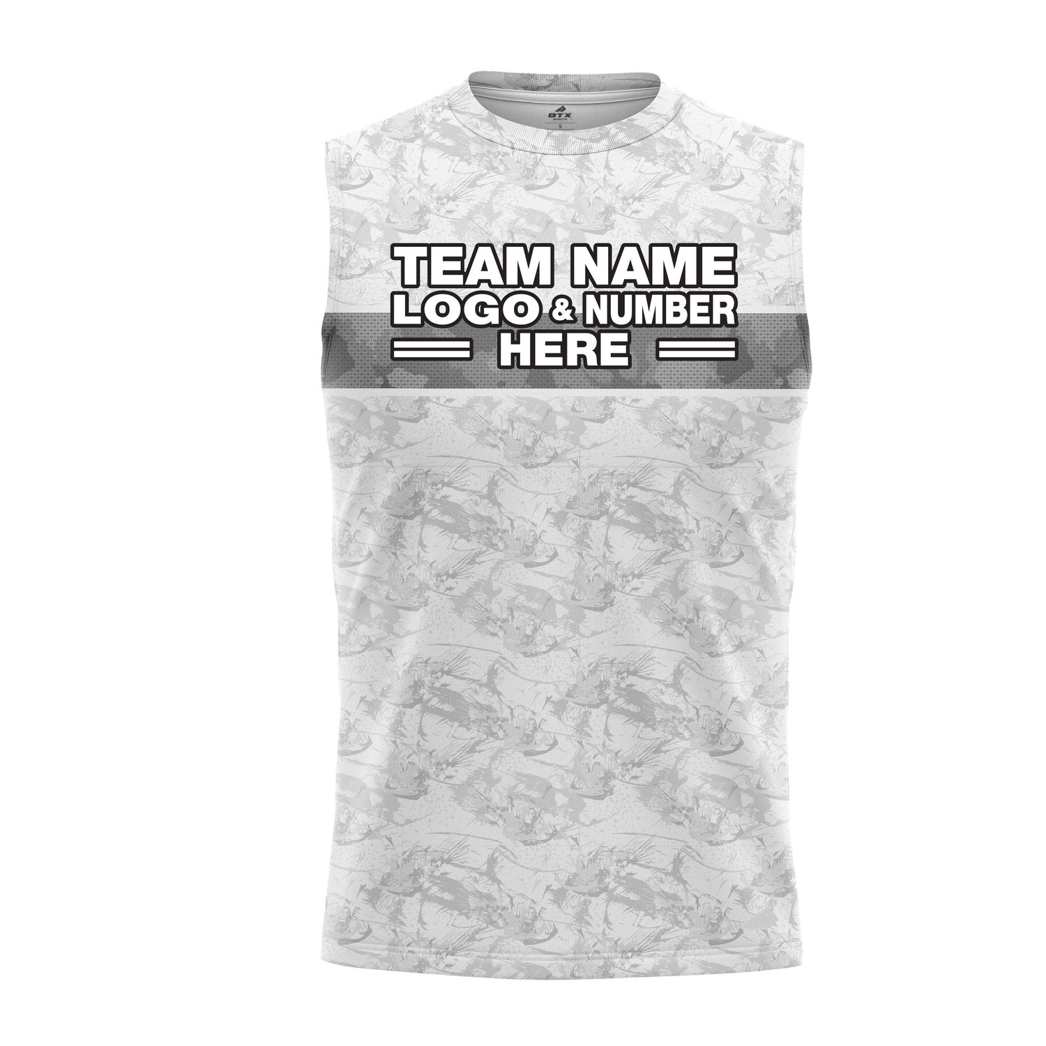 Custom Fully Sublimated Digital Camo Pattern Gray Performance Sleeveless 21152