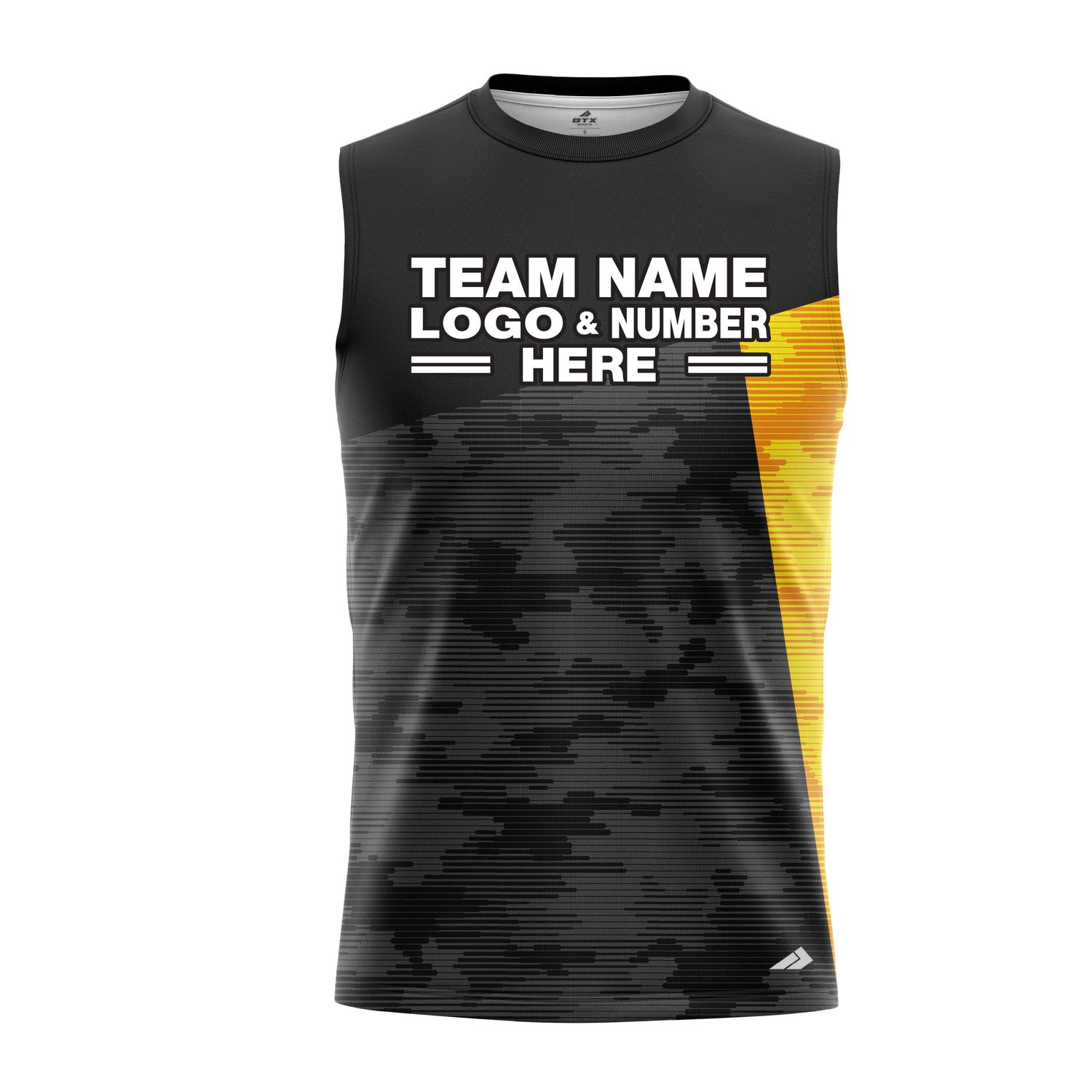 Custom Fully Sublimated ERDL Camo Pattern Black and Yellow Performance Sleeveless 21128
