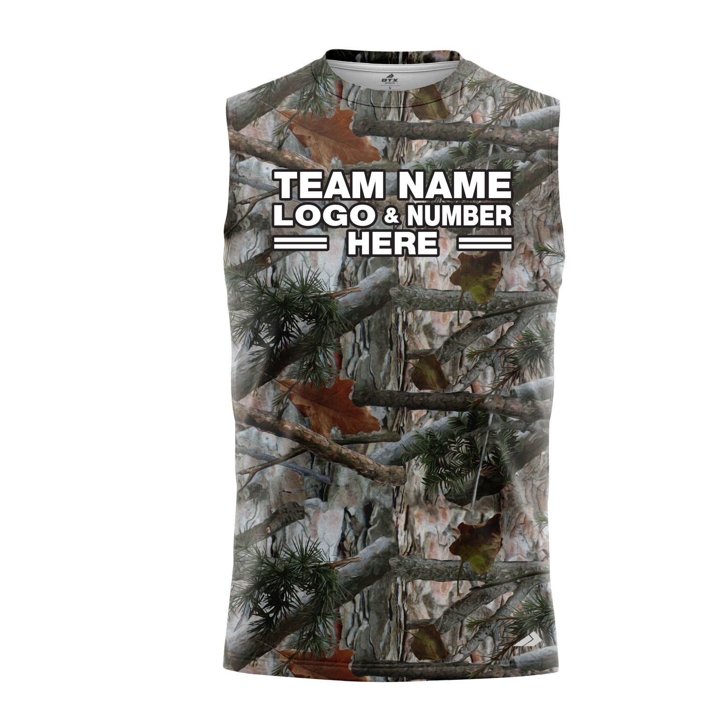 Custom Fully Sublimated Forest Camo Pattern Four Performance Sleeveless 21144