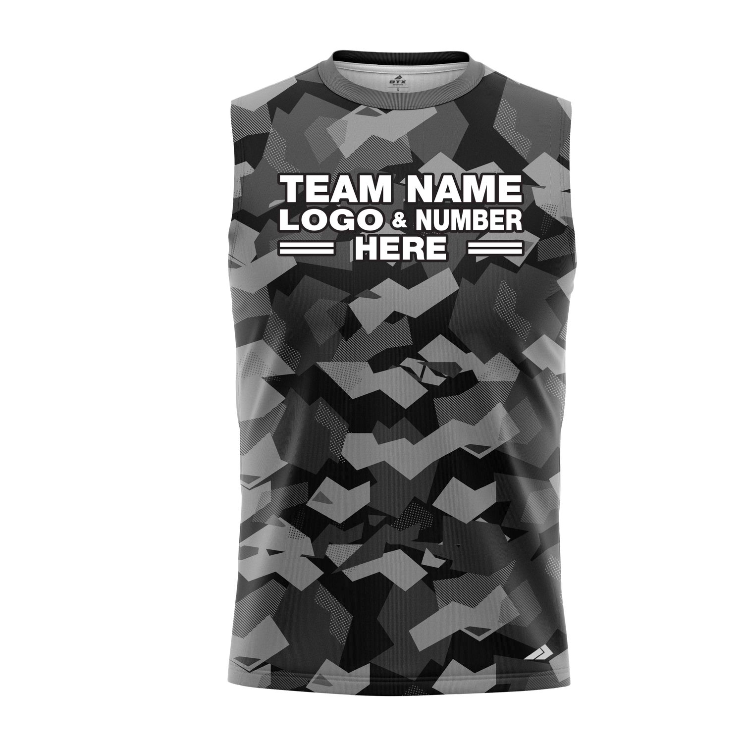 Custom Fully Sublimated Sports Camo Pattern Texture Dark Performance Sleeveless 21204