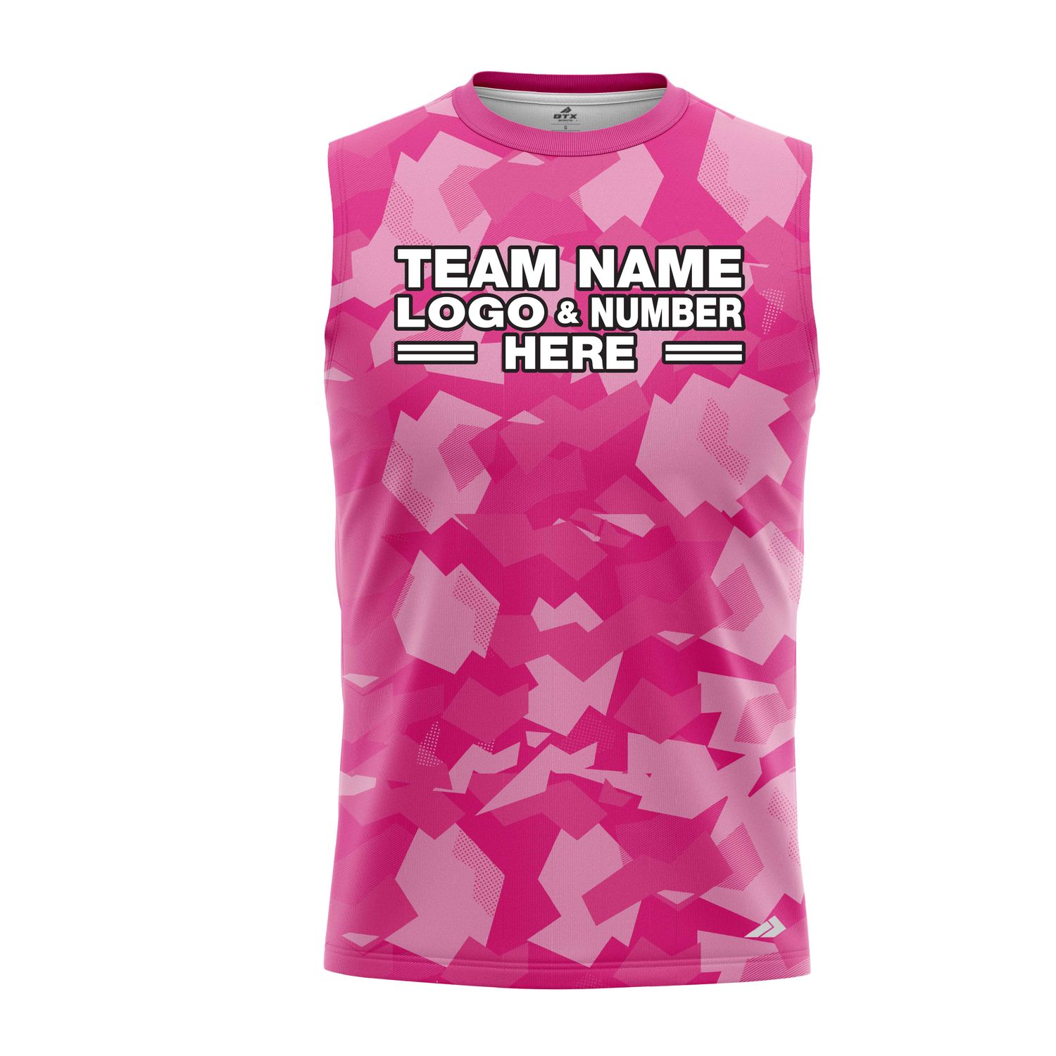 Custom Fully Sublimated Sports Camo Pattern Texture Pink Performance Sleeveless 21208