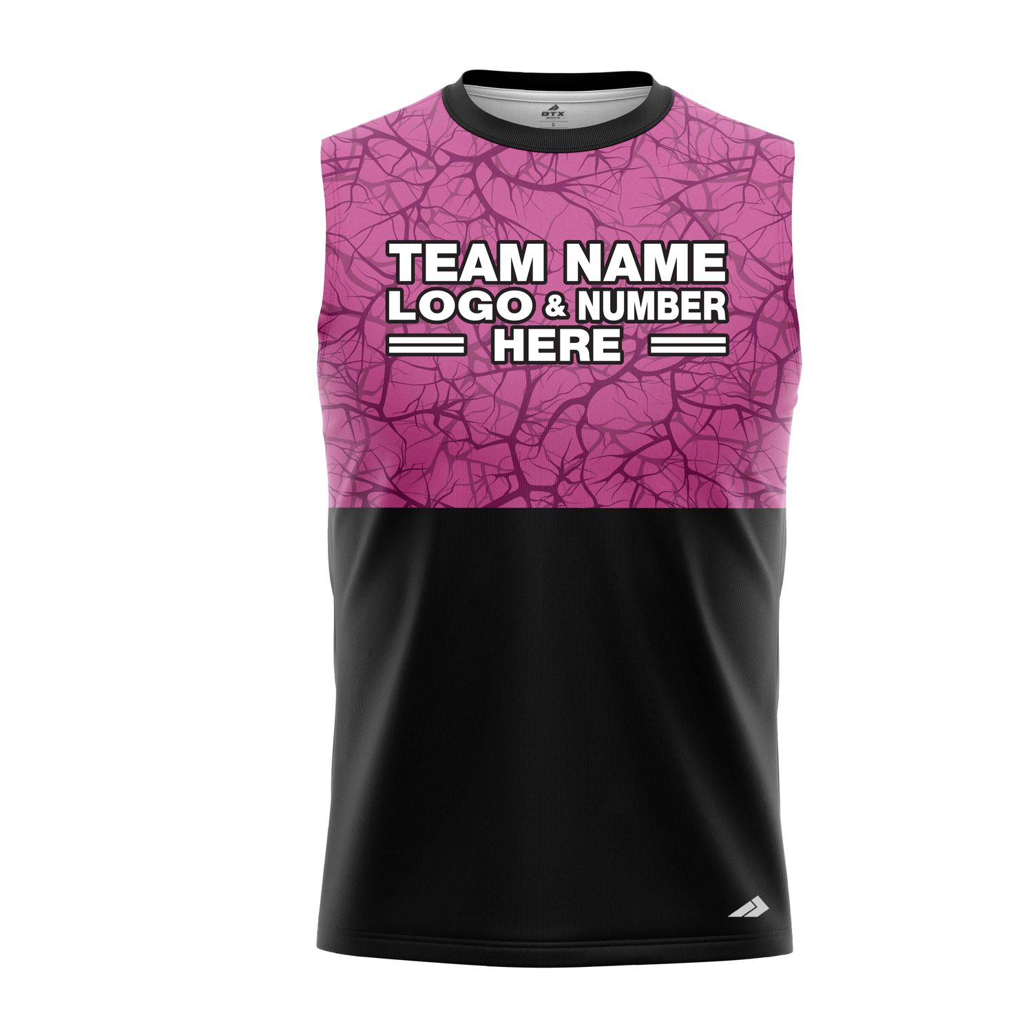 Custom Fully Sublimated Forest Camo Pattern Texture Pink Black Performance Sleeveless 21224