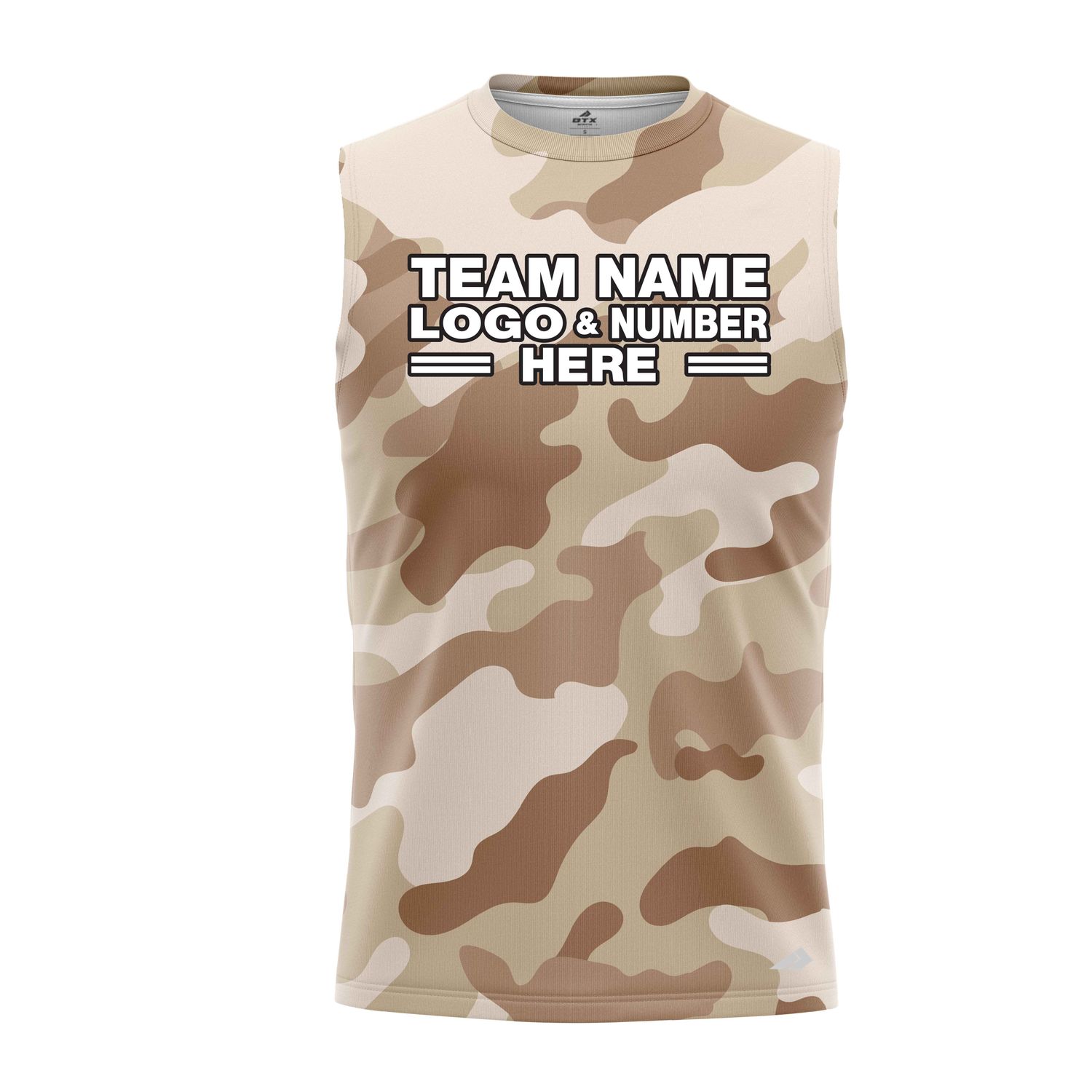 Custom Fully Sublimated Sand Camo Pattern Performance Sleeveless 21248