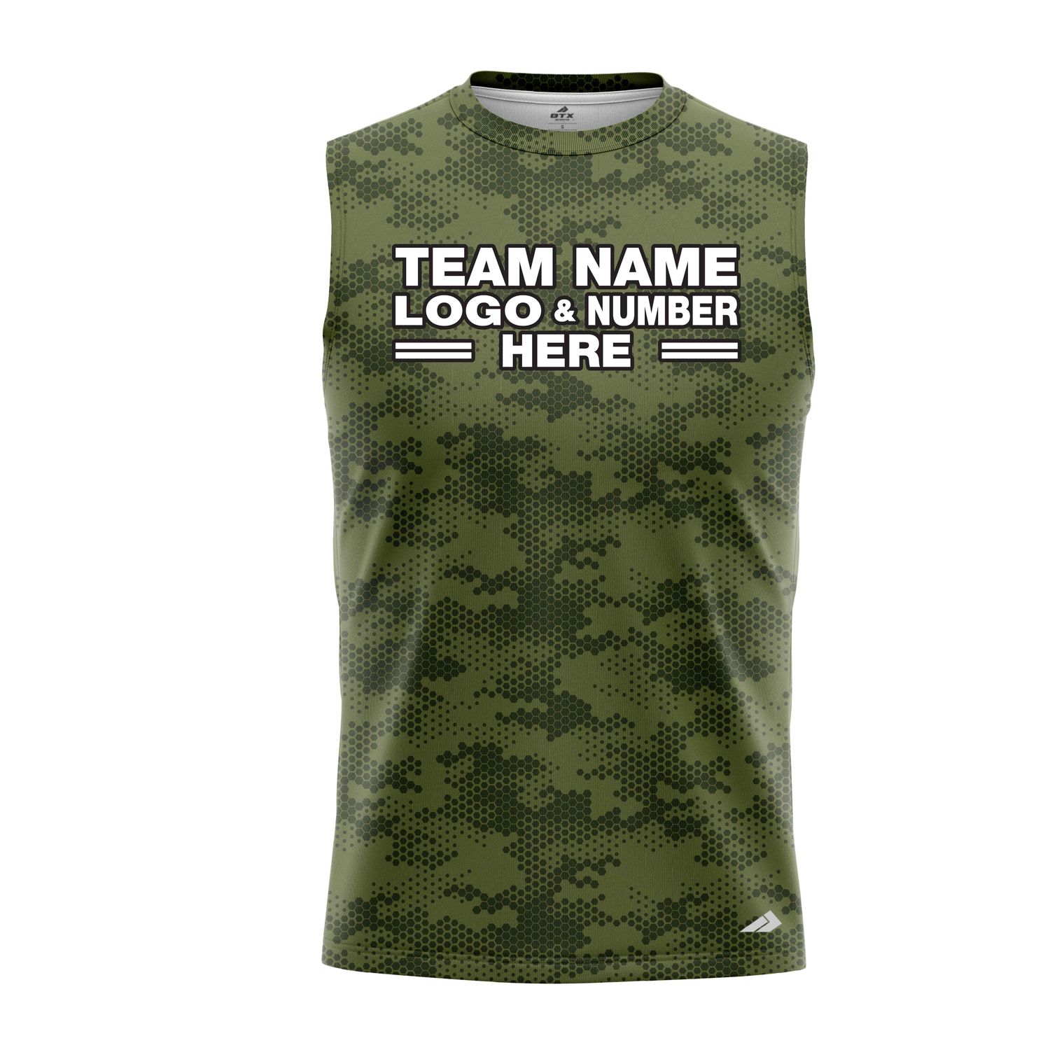 Custom Fully Sublimated Digital Forest Camo Pattern Dark Green Performance Sleeveless 21264