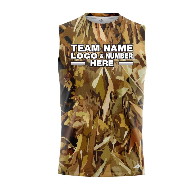 Custom Fully Sublimated Autumn Woodland Camo Pattern Performance Sleeveless 21296