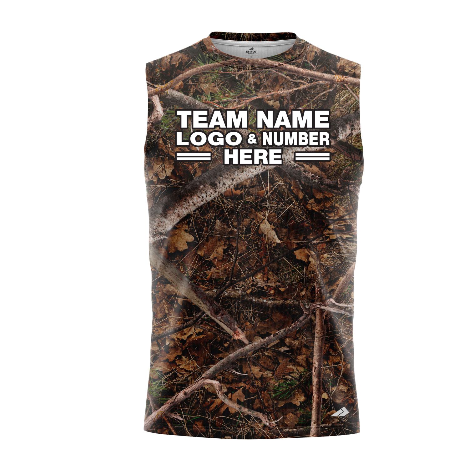 Custom Fully Sublimated Realistic Forest Camo Pattern Performance Sleeveless 21284