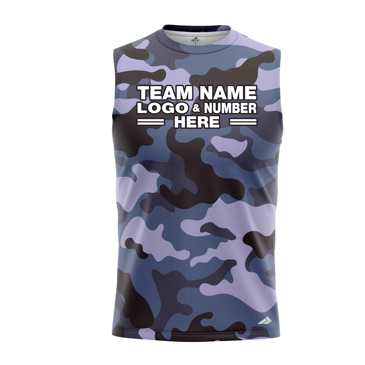 Custom Fully Sublimated Urban Night Camo Two Pattern Blues Performance Sleeveless 21324