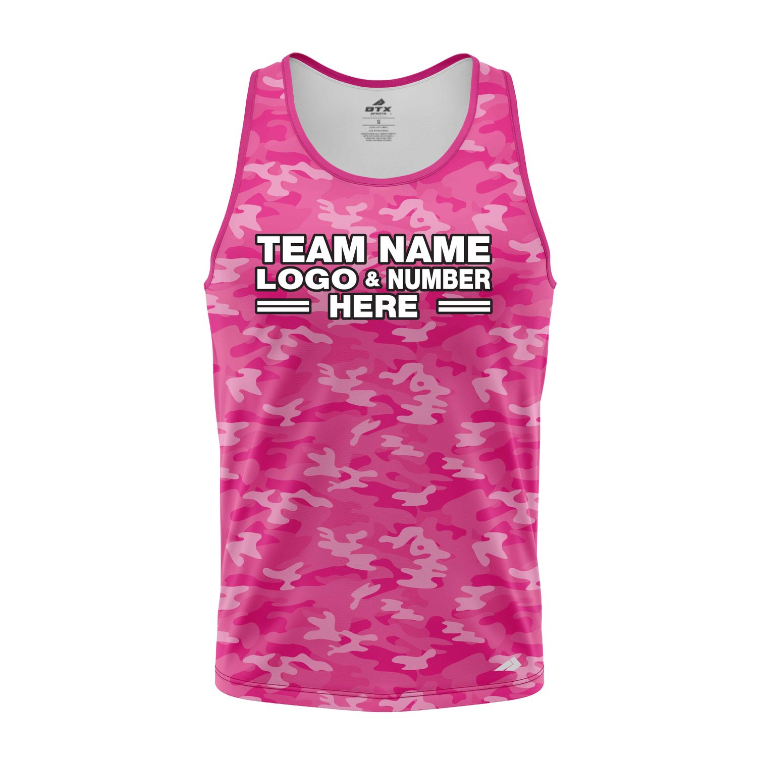 Custom Fully Sublimated Stealth Camo Pattern Pink Performance Tank Top 21336