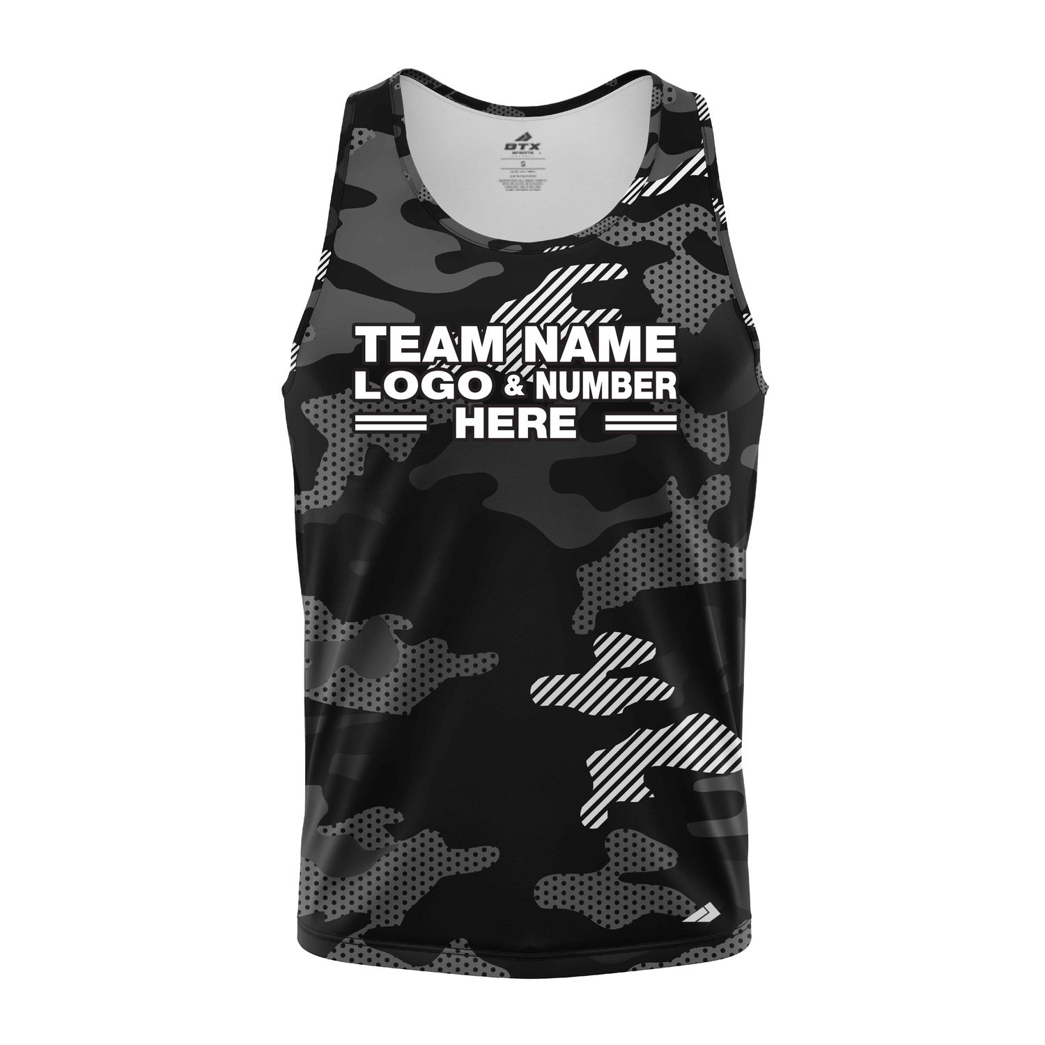 Custom Fully Sublimated Cool Camo Pattern Blue White Performance Tank Top 21344