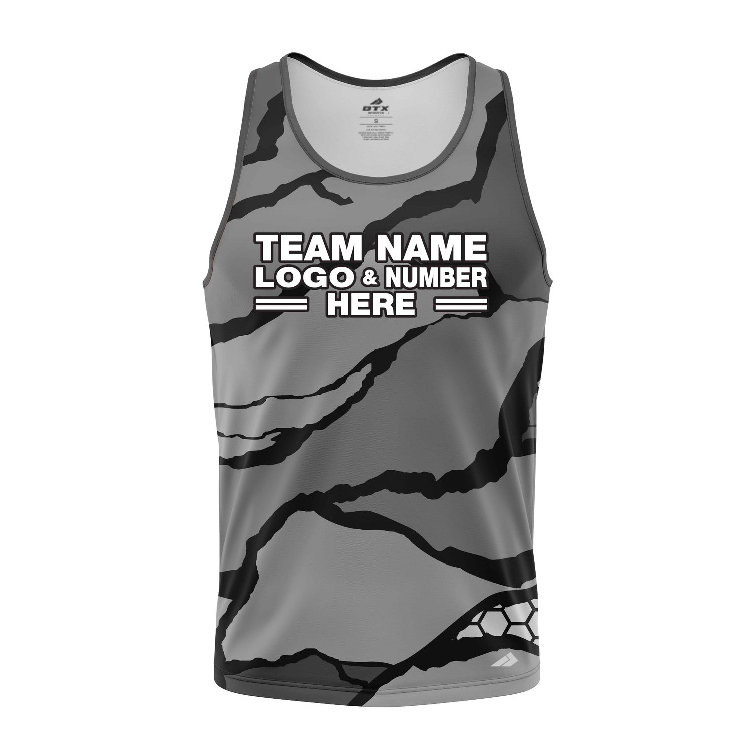 Custom Fully Sublimated Rock Camo Pattern Gray Performance Tank Top 21352