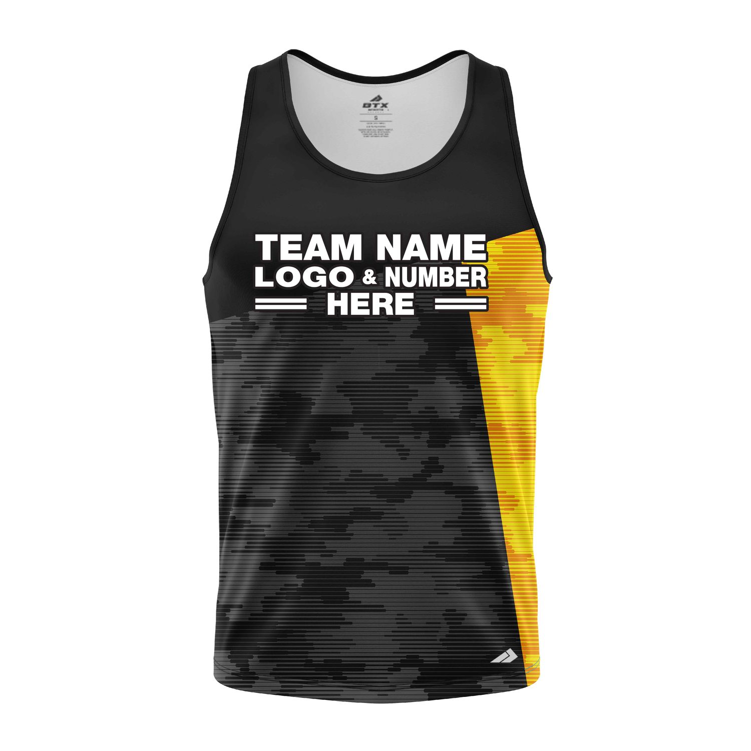 Custom Fully Sublimated ERDL Camo Pattern Black and Yellow Performance Tank Top 21376