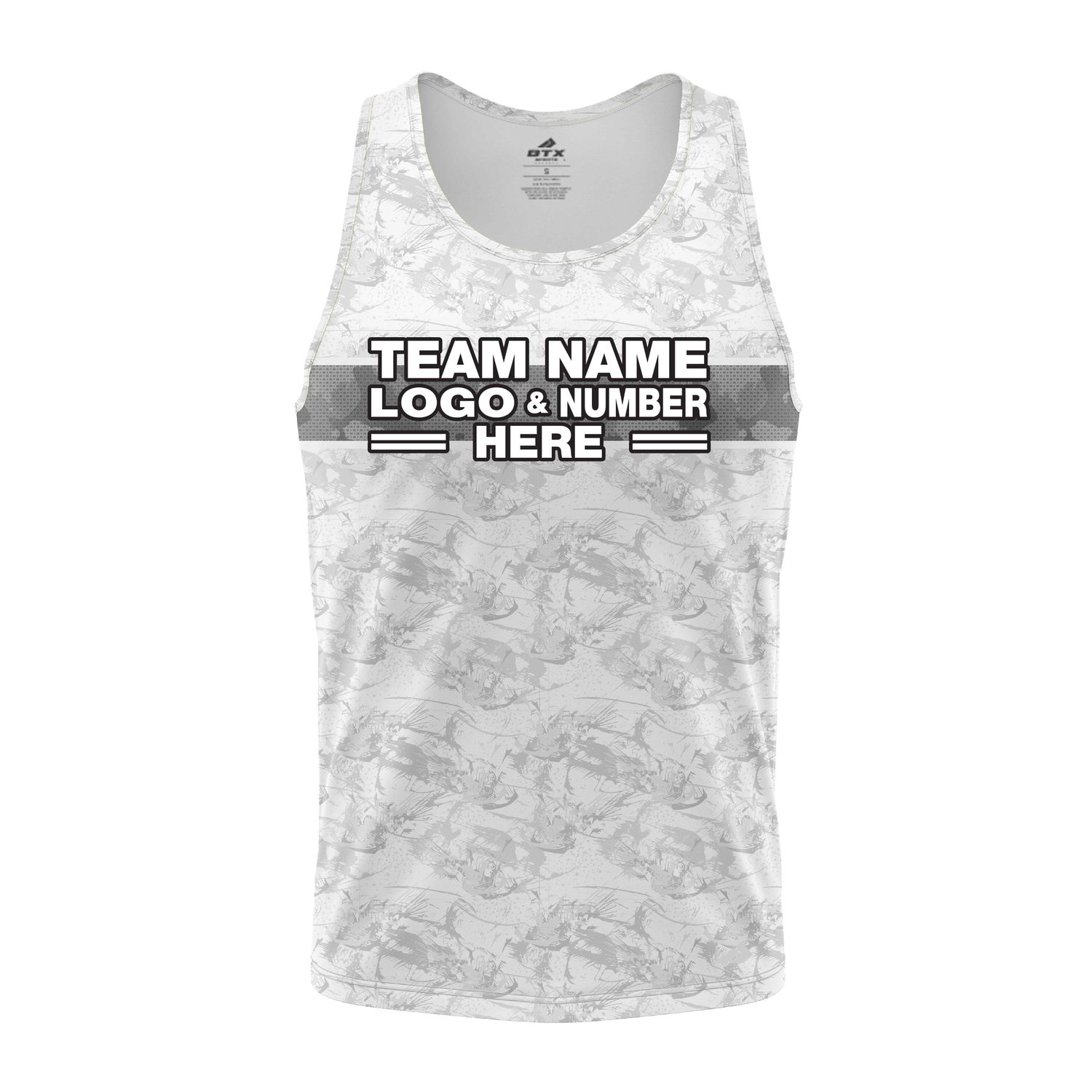 Custom Fully Sublimated Digital Camo Pattern Gray Performance Tank Top 21400