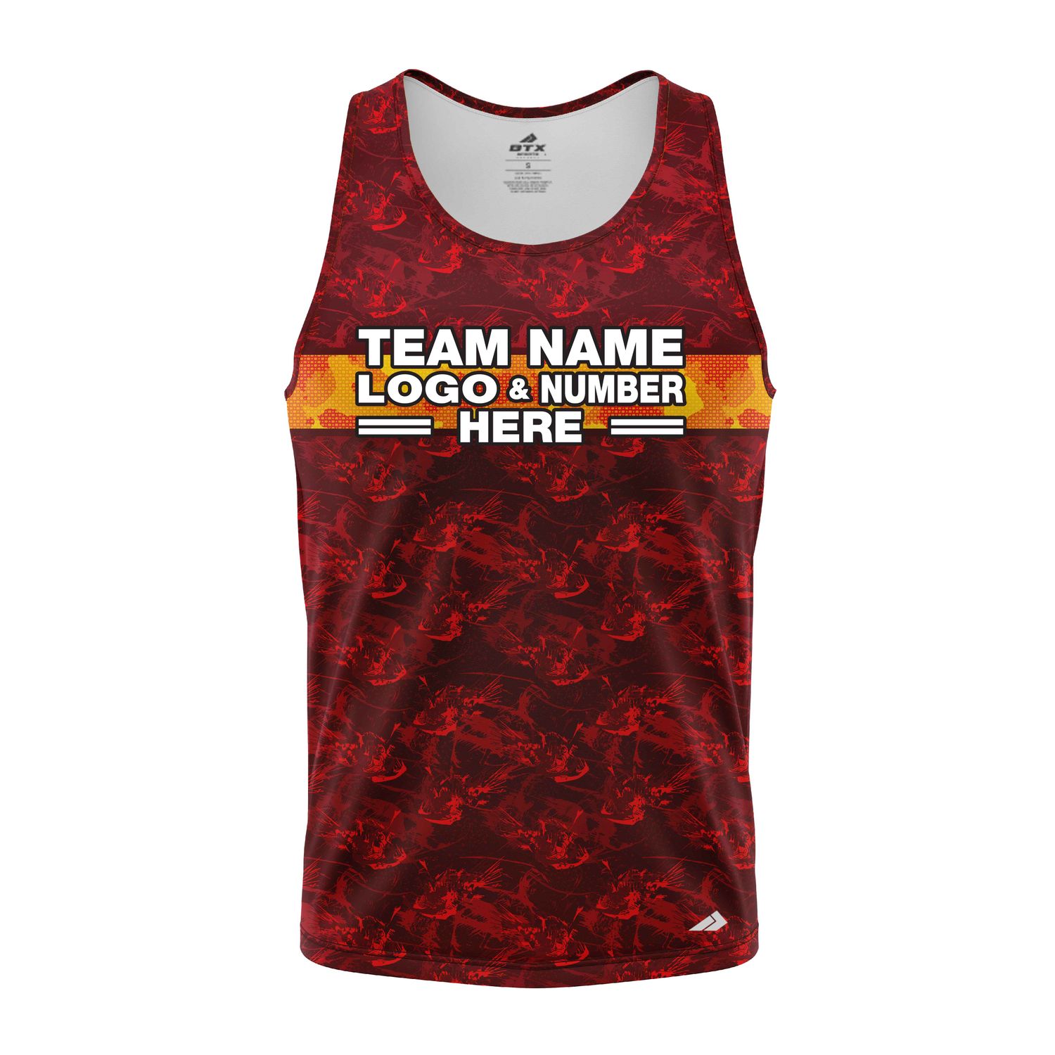 Custom Fully Sublimated Digital Camo Pattern Red Performance Tank Top 21404
