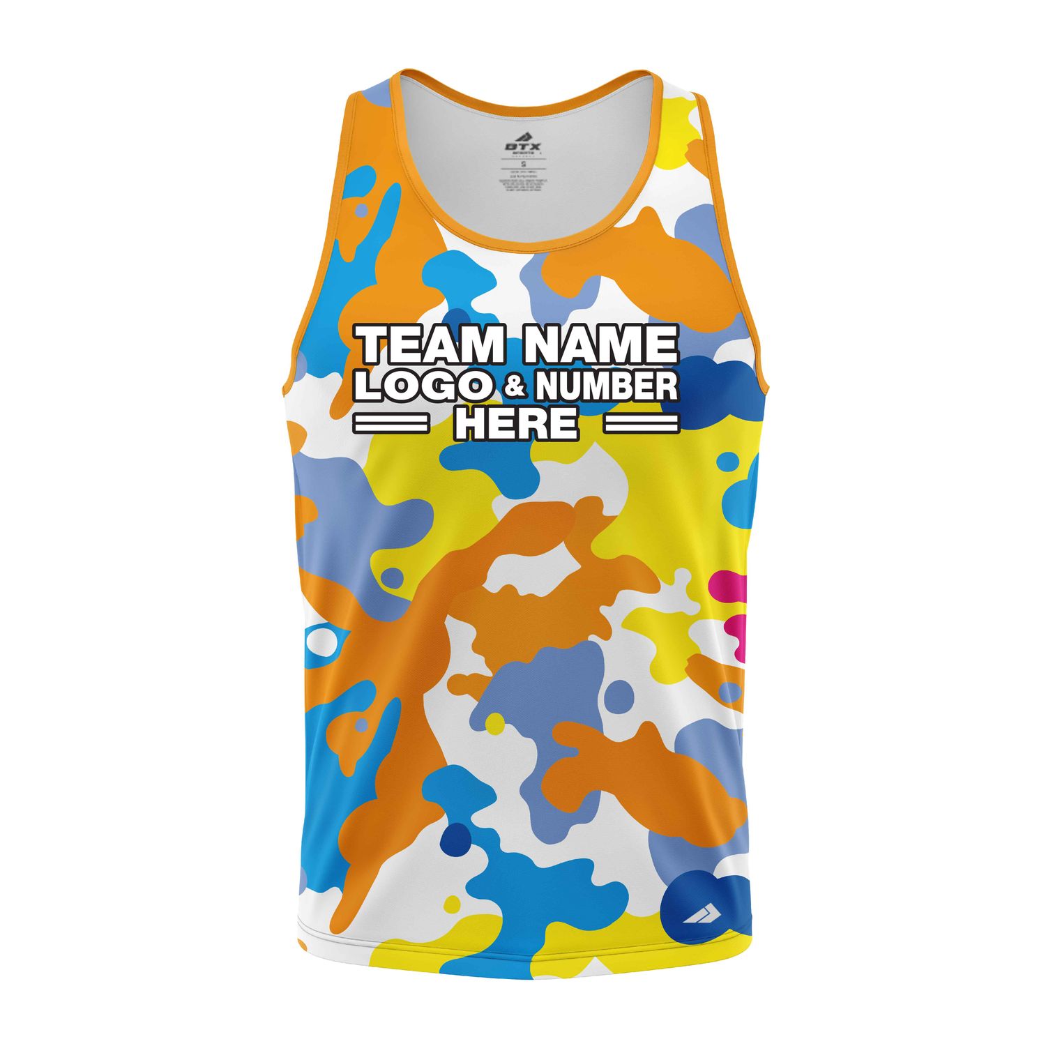 Custom Fully Sublimated Vibrant Camo Pattern Texture Multicolor Two Performance Tank Top 21436