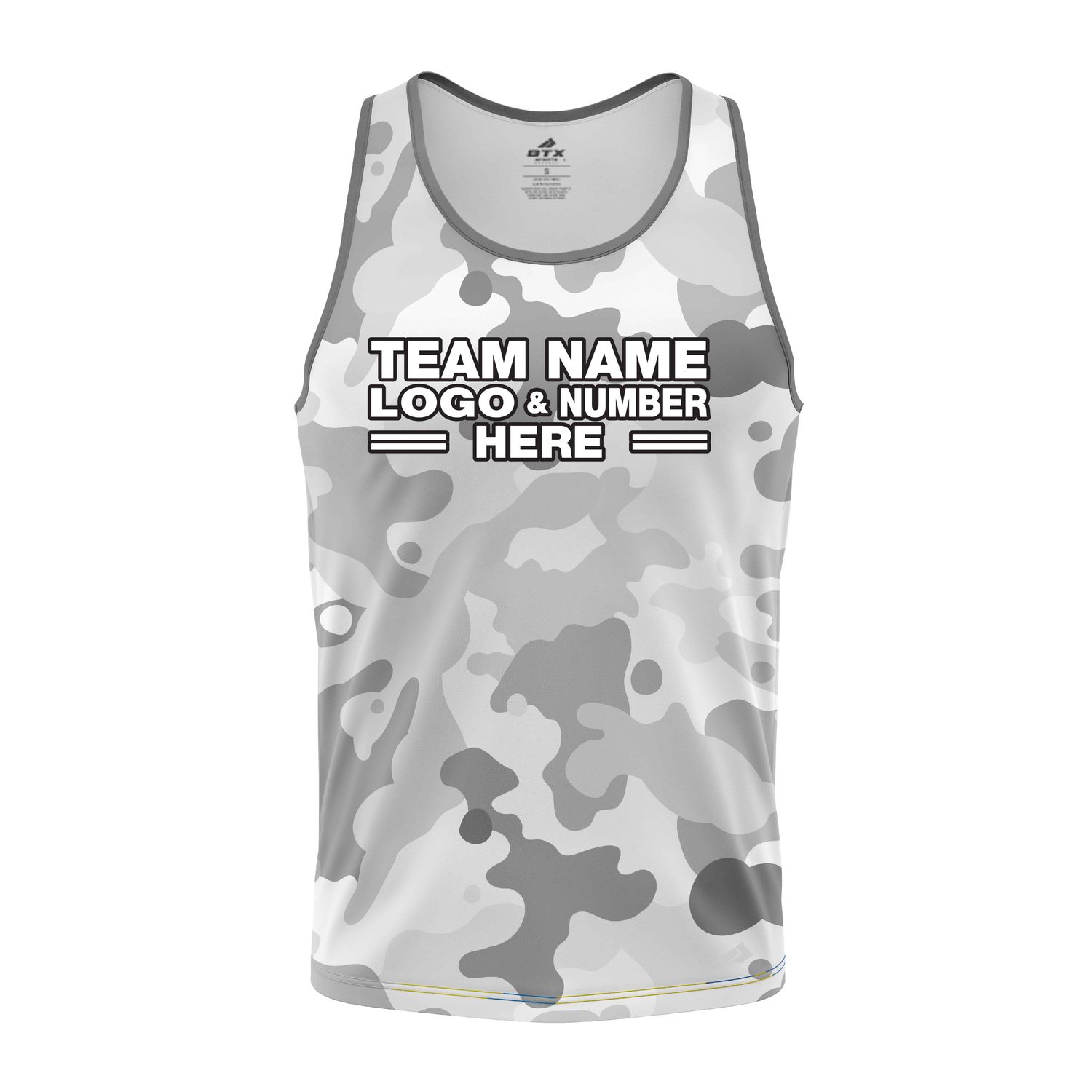 Custom Fully Sublimated Vibrant Camo Pattern Texture Gray Performance Tank Top 21444