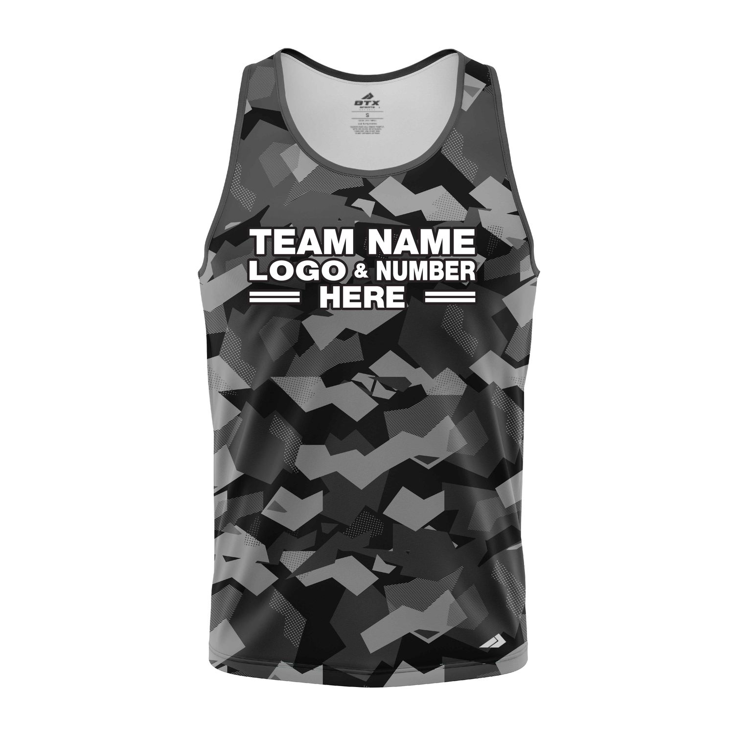 Custom Fully Sublimated Sports Camo Pattern Texture Dark Performance Tank Top 21452