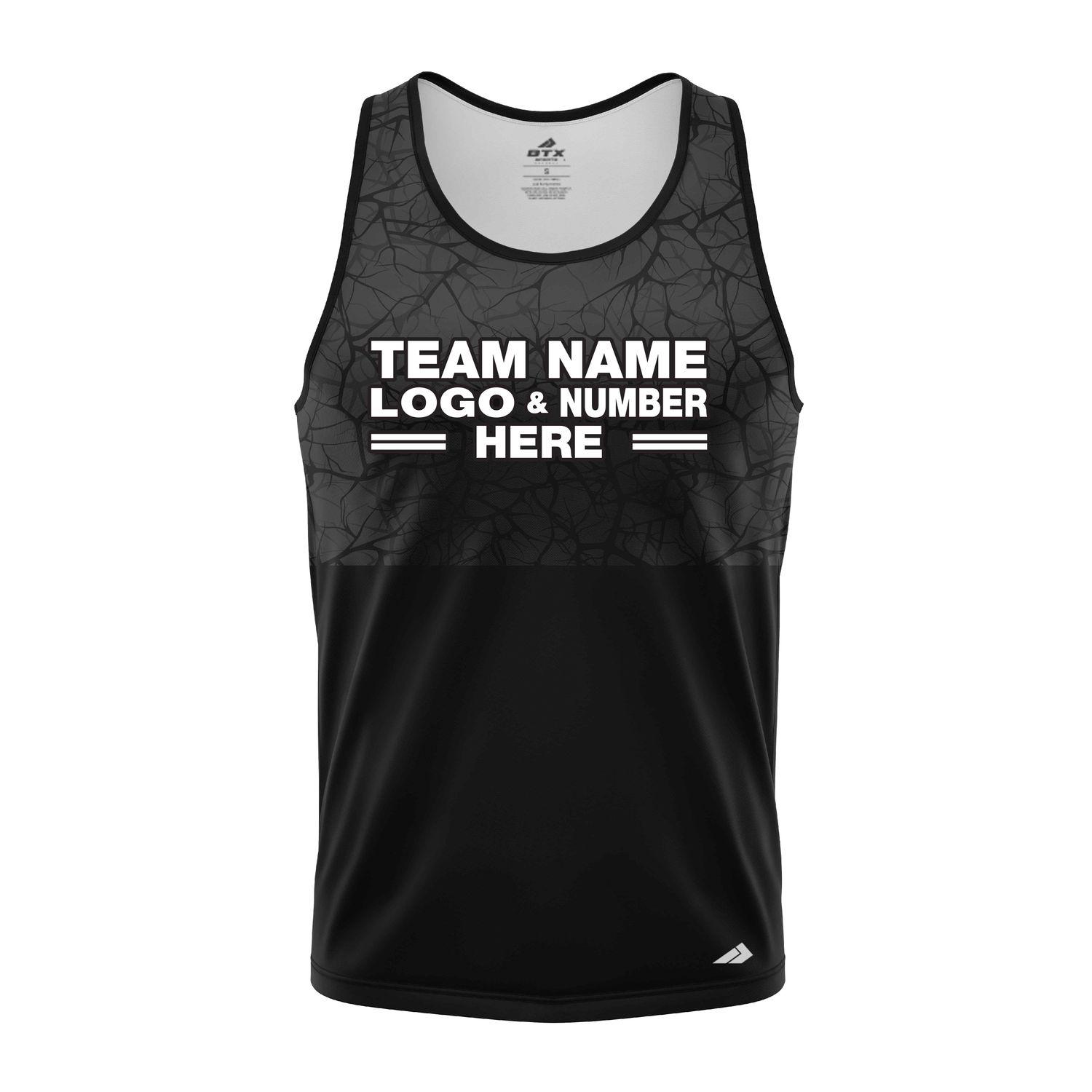 Custom Fully Sublimated Forest Camo Pattern Texure Black Performance Tank Top 21464