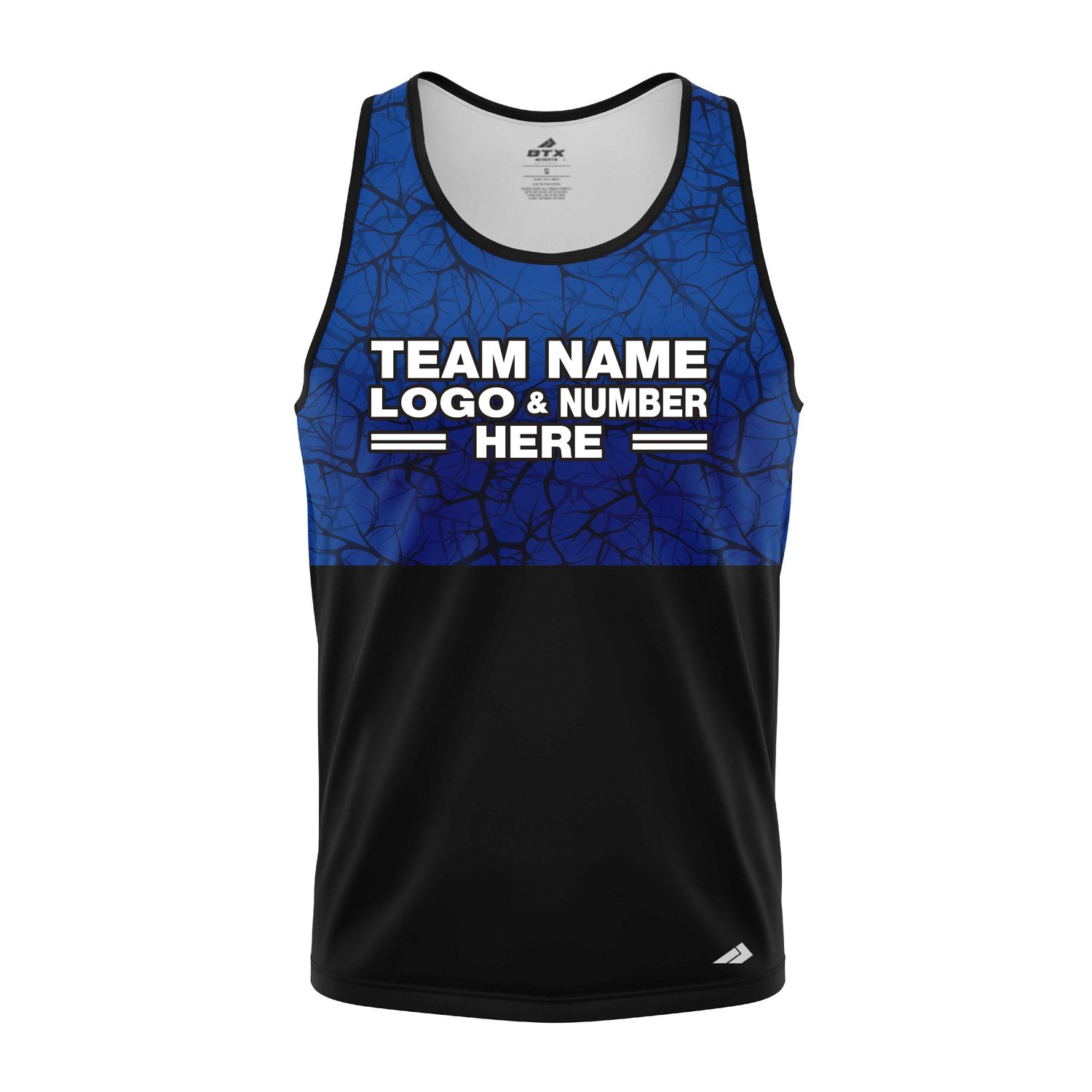 Custom Fully Sublimated Forest Camo Pattern Texture Blue Black Performance Tank Top 21468