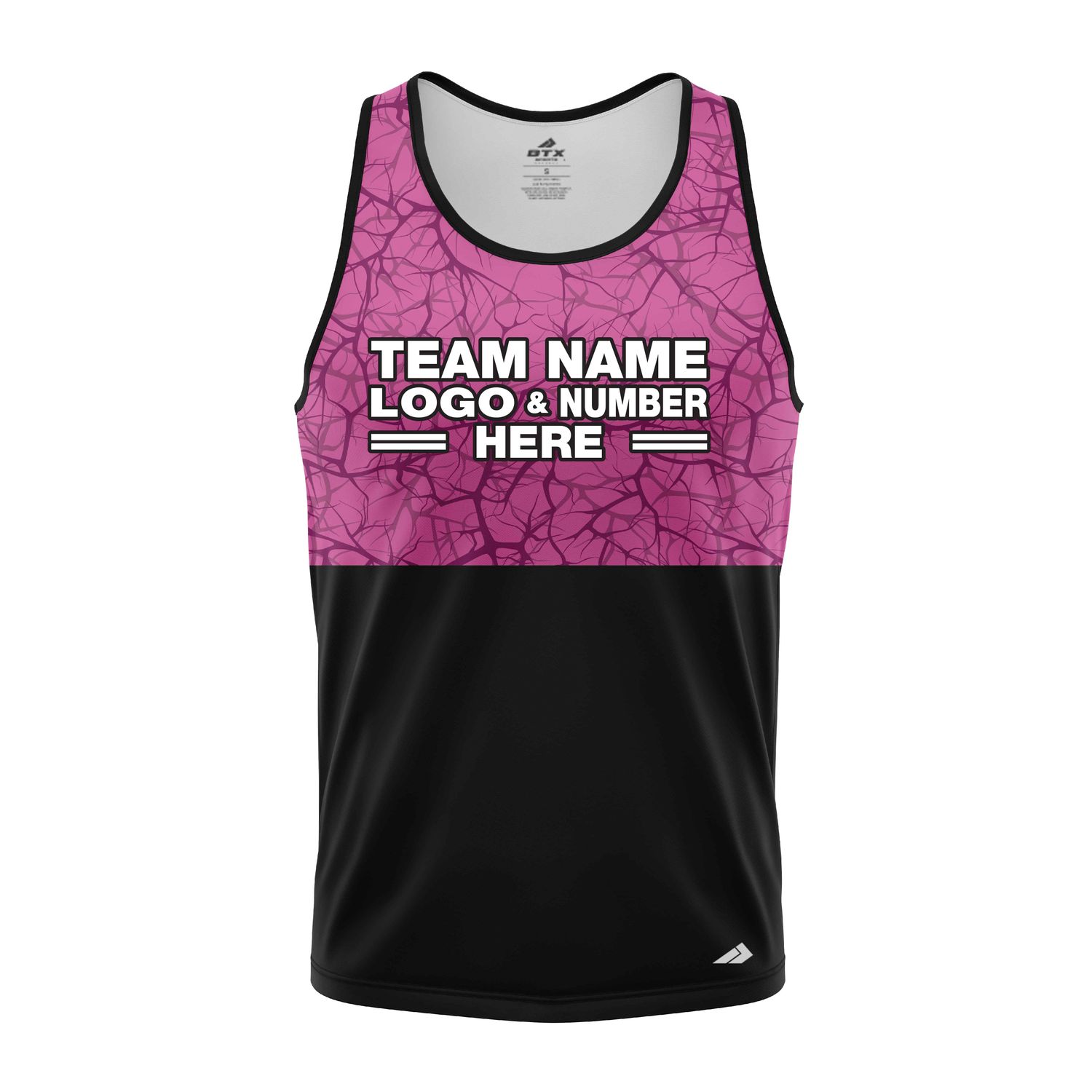 Custom Fully Sublimated Forest Camo Pattern Texture Pink Black Performance Tank Top 21472
