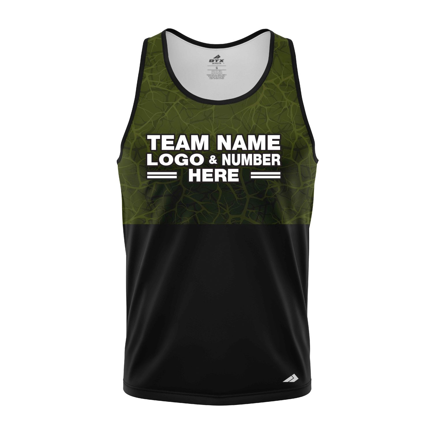 Custom Fully Sublimated Forest Camo Pattern Texture Green Black Performance Tank Top 21476