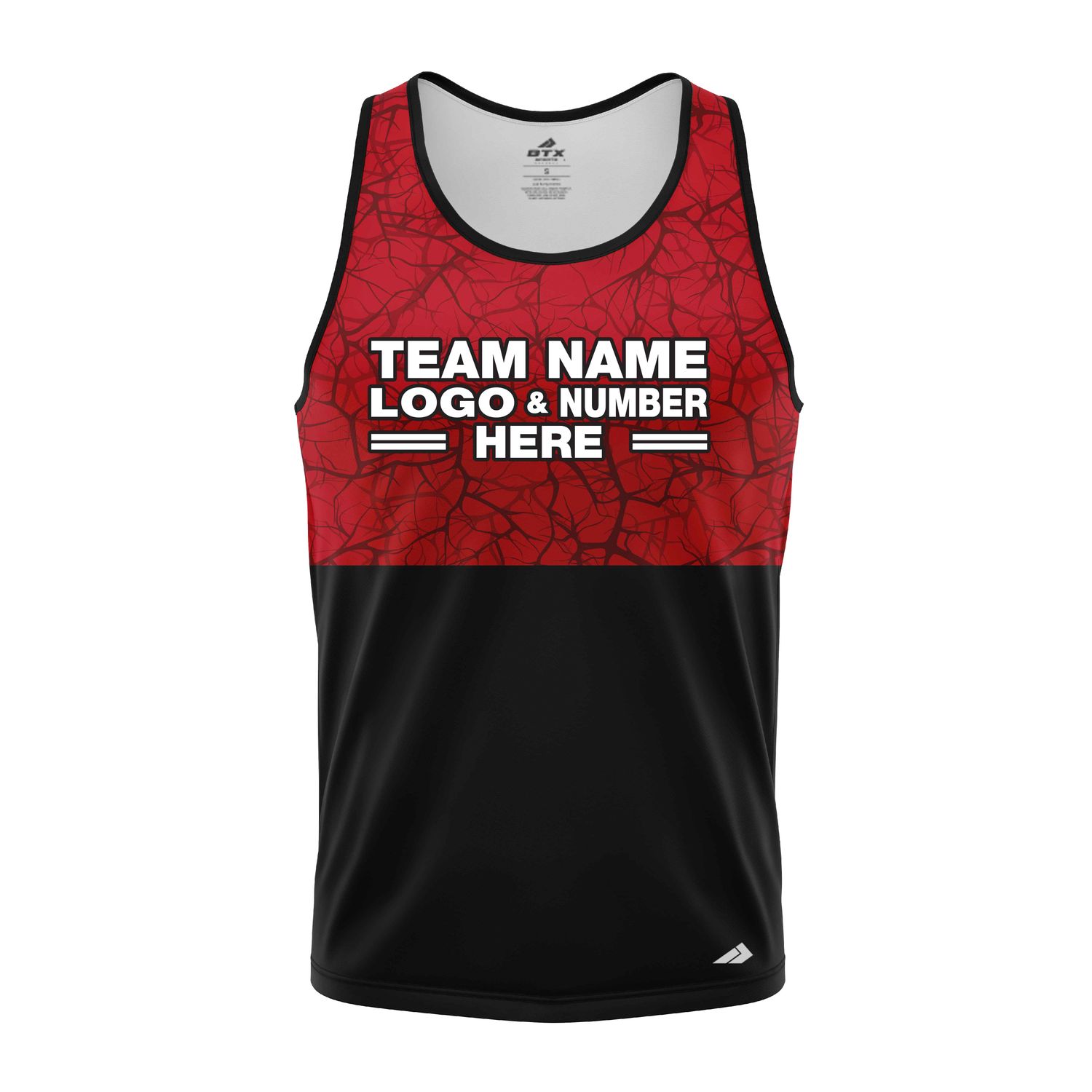 Custom Fully Sublimated Forest Camo Pattern Texture Red Black Performance Tank Top 21480