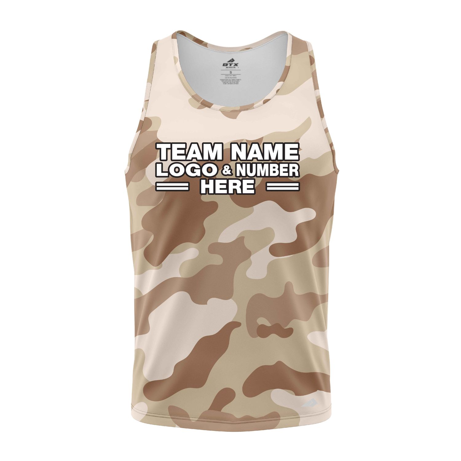 Custom Fully Sublimated Sand Camo Pattern Performance Tank Top 21496