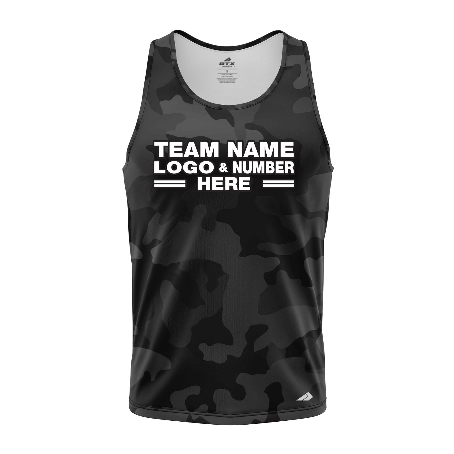 Custom Fully Sublimated Urban Night Camo Pattern Black Gray Performance Tank Top 21508