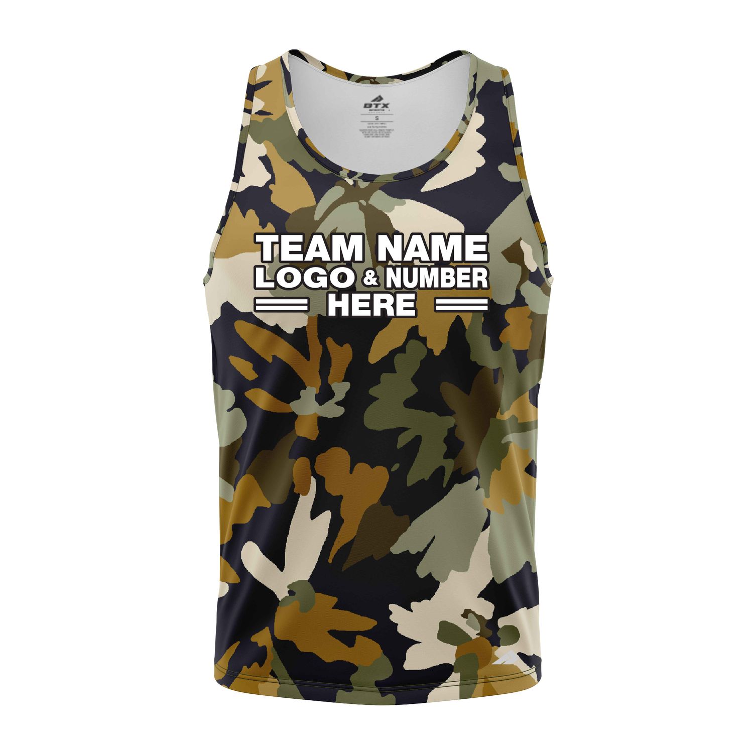 Custom Fully Sublimated Pixel Camo Pattern White Black Performance Tank Top 21520