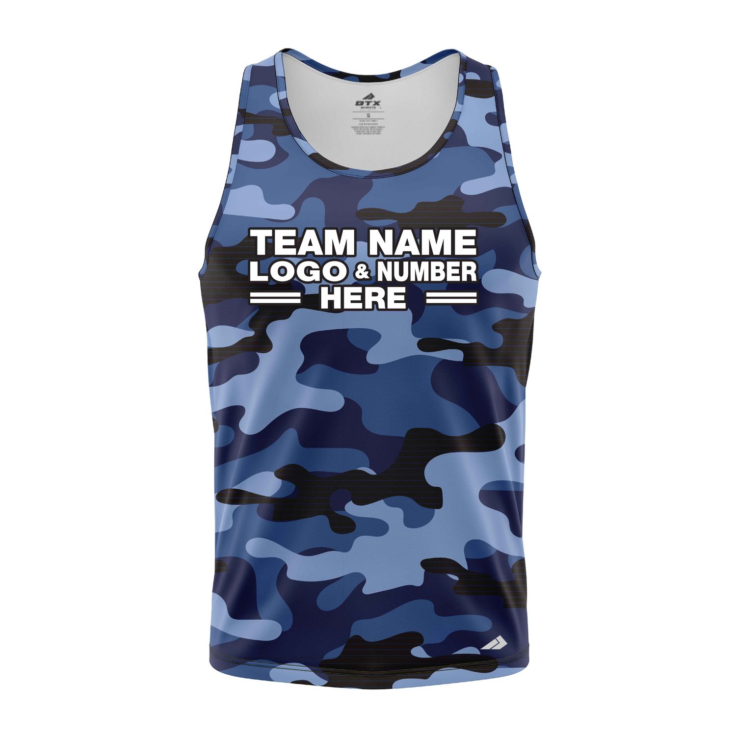 Custom Fully Sublimated Blues Classic Camo Pattern Performance Tank Top 21528