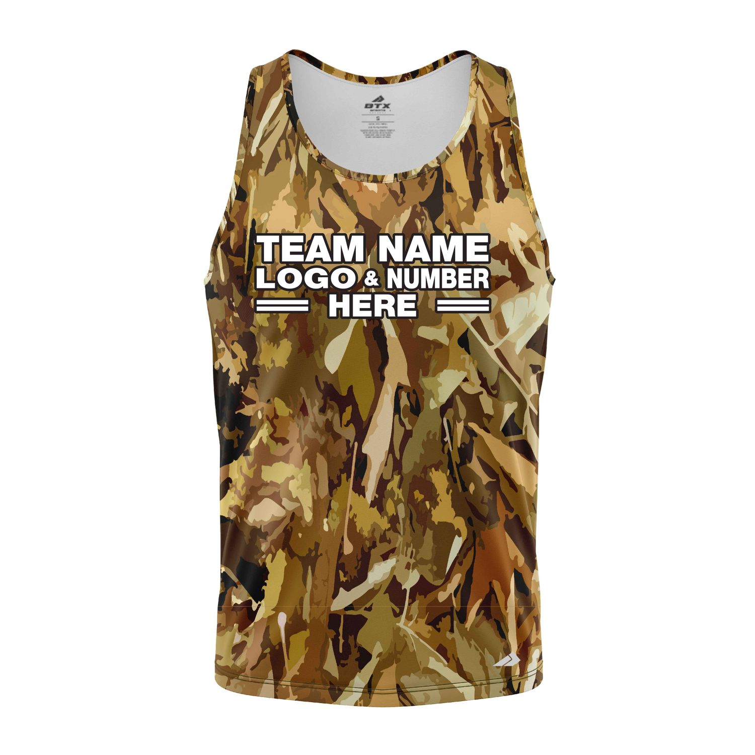 Custom Fully Sublimated Autumn Woodland Camo Pattern Performance Tank Top 21544