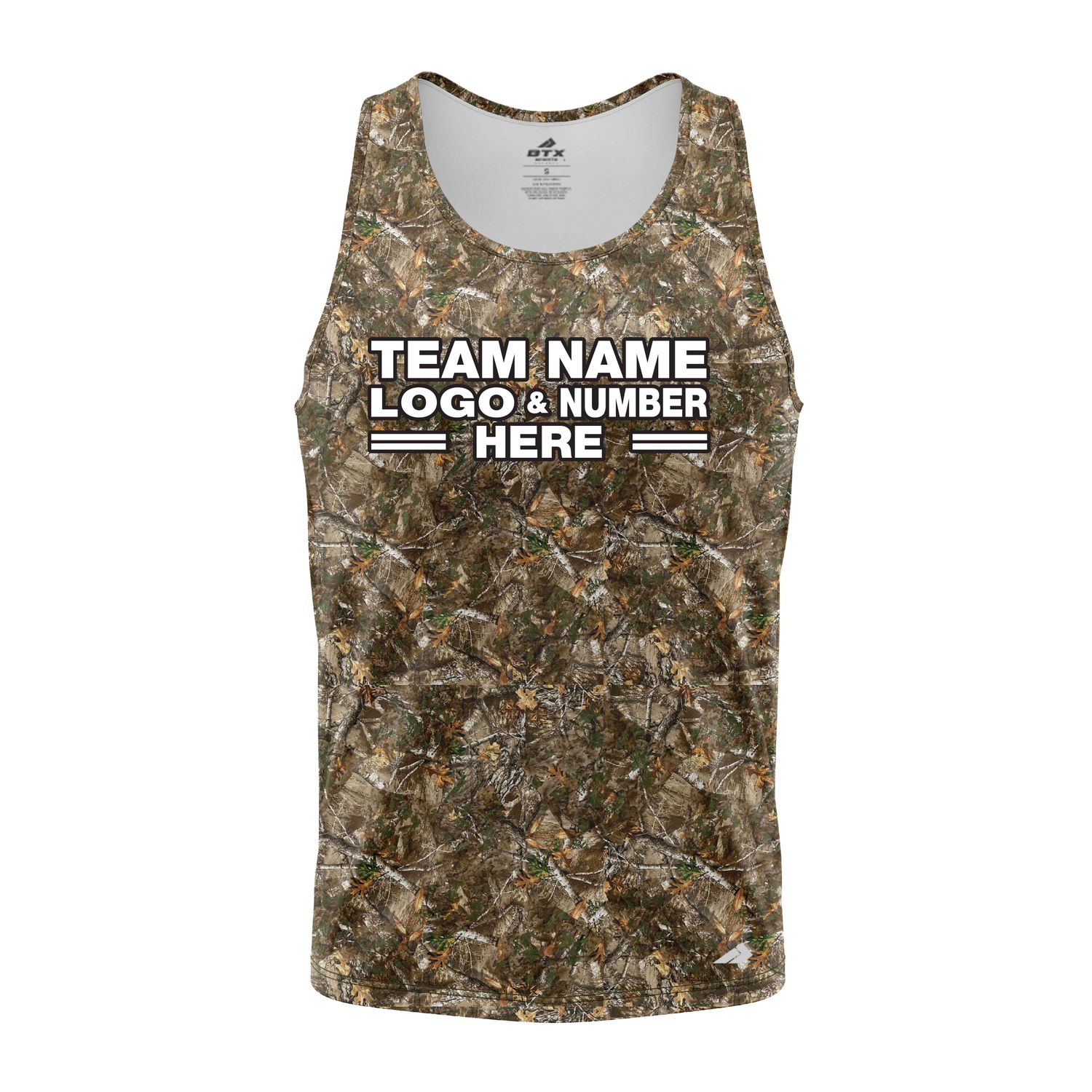Custom Fully Sublimated Realistic Forest Camo Two Pattern Brown Performance Tank Top 21556