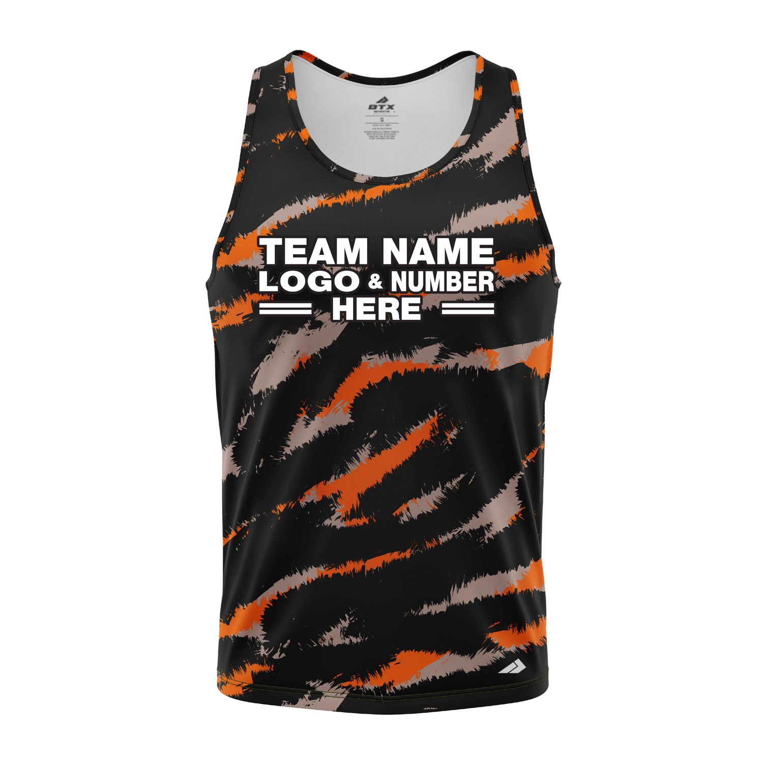 Custom Fully Sublimated Claws Camo Pattern Black Orange Performance Tank Top 21564