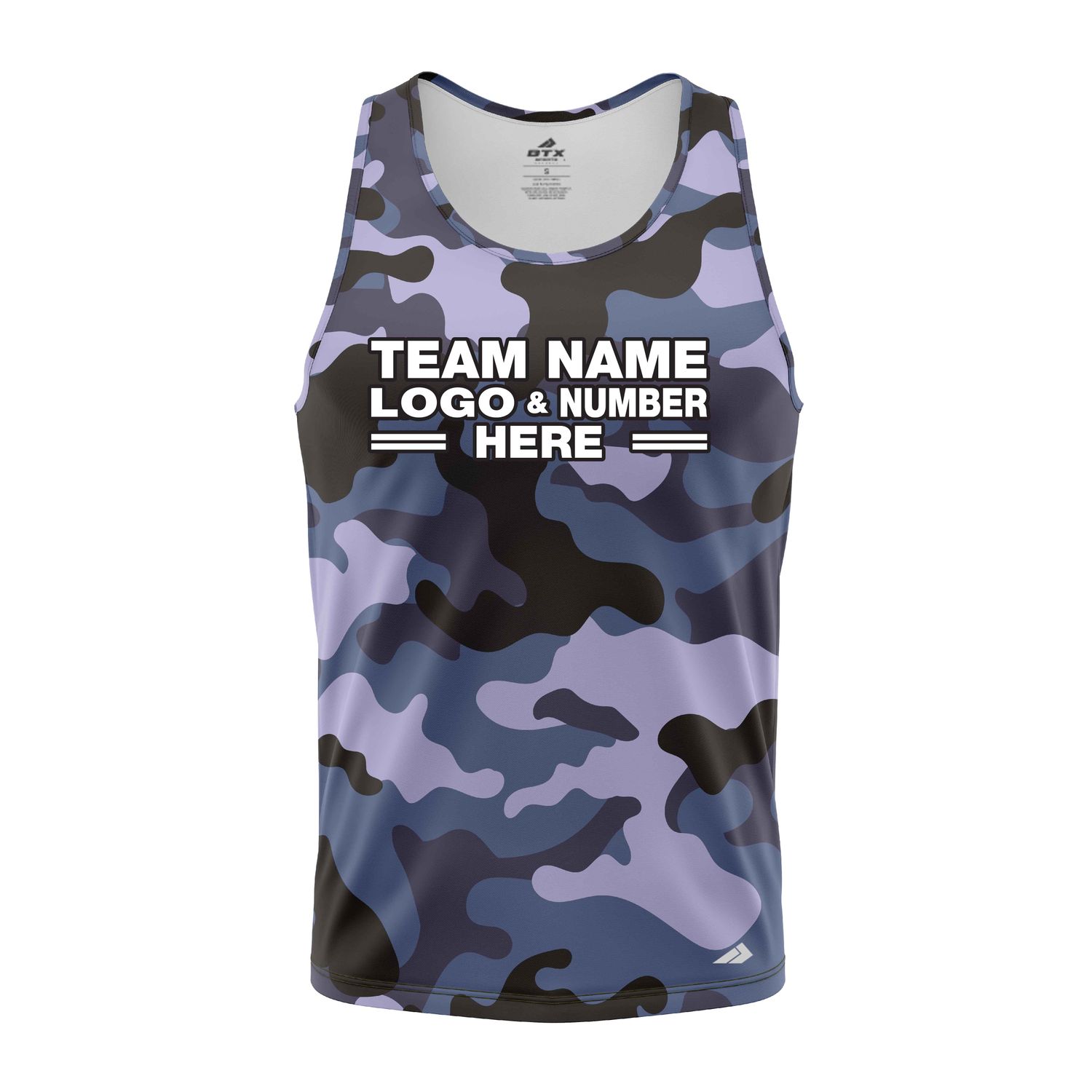 Custom Fully Sublimated Urban Night Camo Two Pattern Blues Performance Tank Top 21572