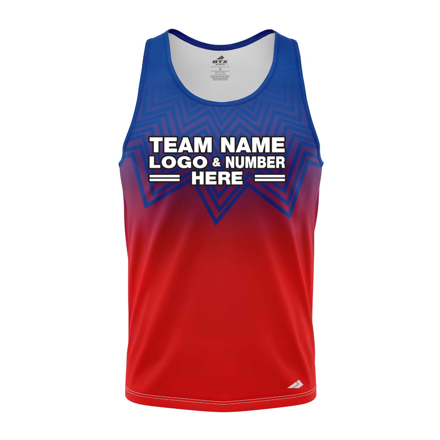 Custom Fully Sublimated USA FLAG Spikes Pattern Red Blue White Performance Tank Top 22192
